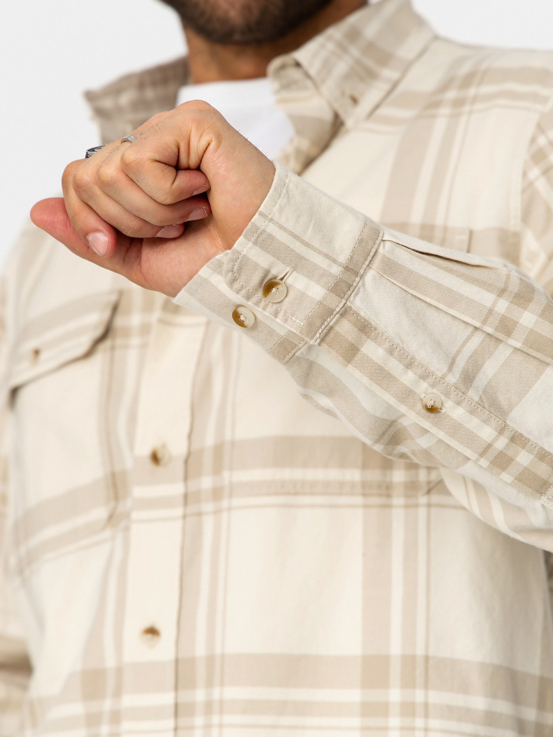 Риза Fjallraven Ovik Lite Flannel (chalk white/fossil)