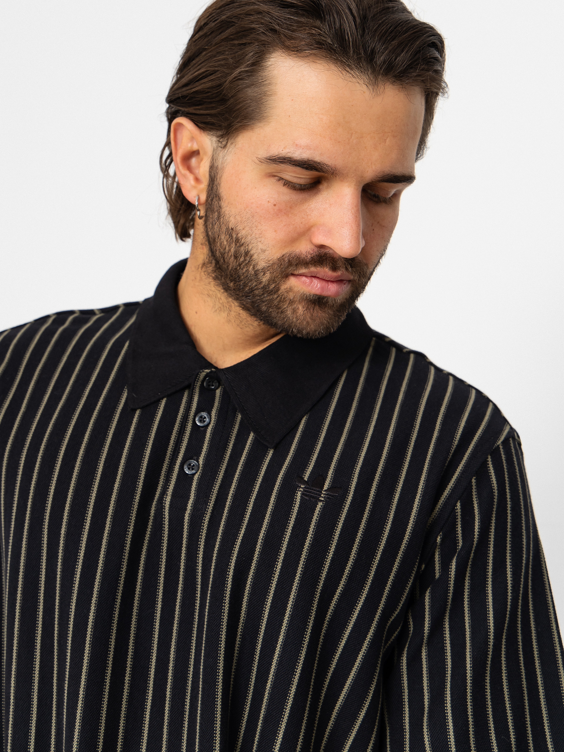 Тениска с яка adidas Sk Og Jers (black/olistr)