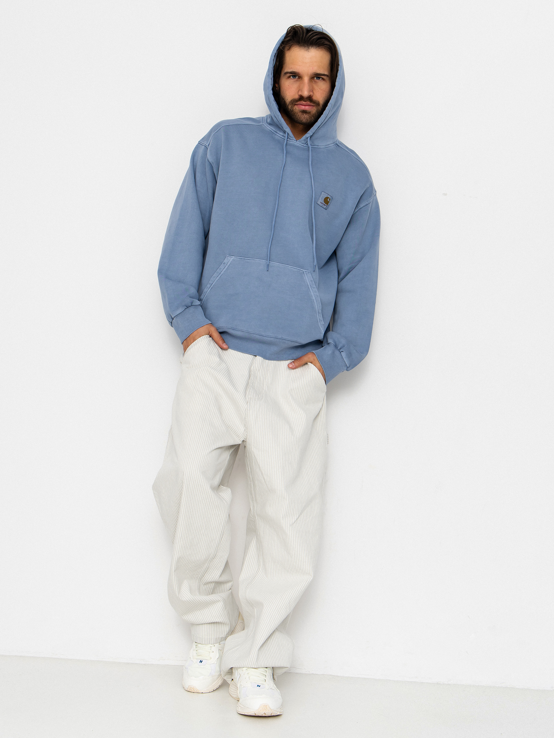 Суитшърт с качулка Carhartt WIP Nelson HD (gentle blue)
