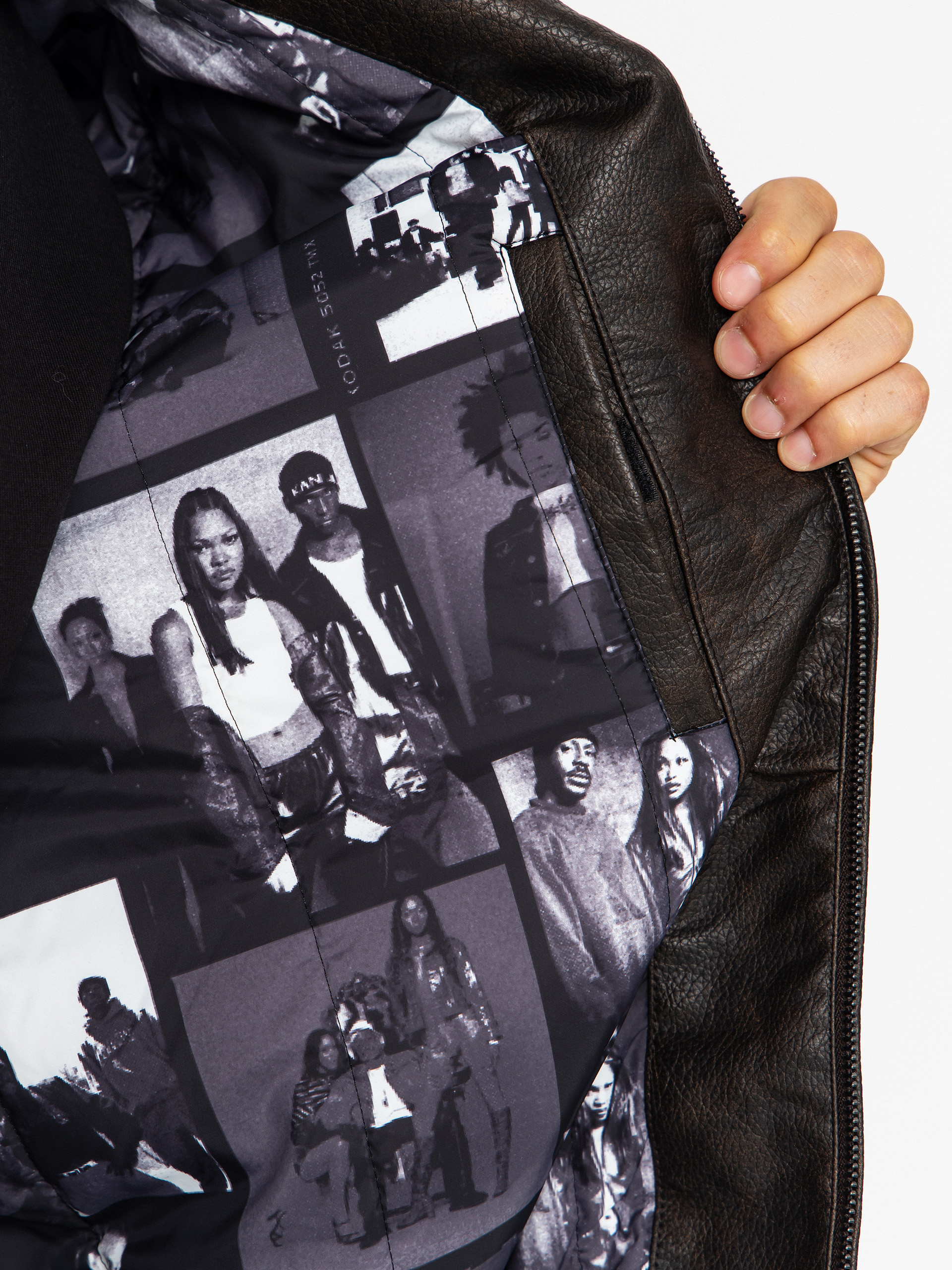 Яке Karl Kani Signature Pu Leather Bomber (brown)