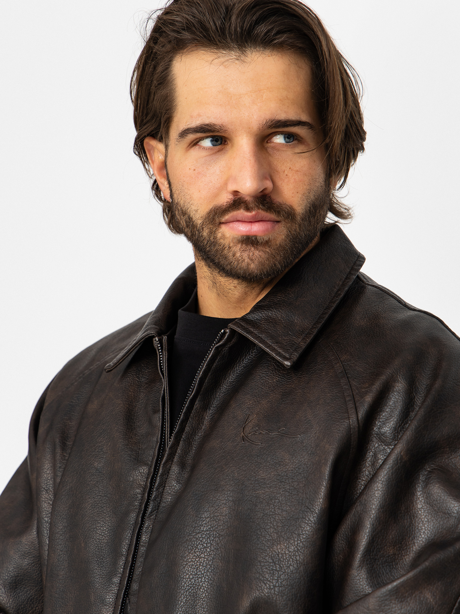 Яке Karl Kani Signature Pu Leather Bomber (brown)