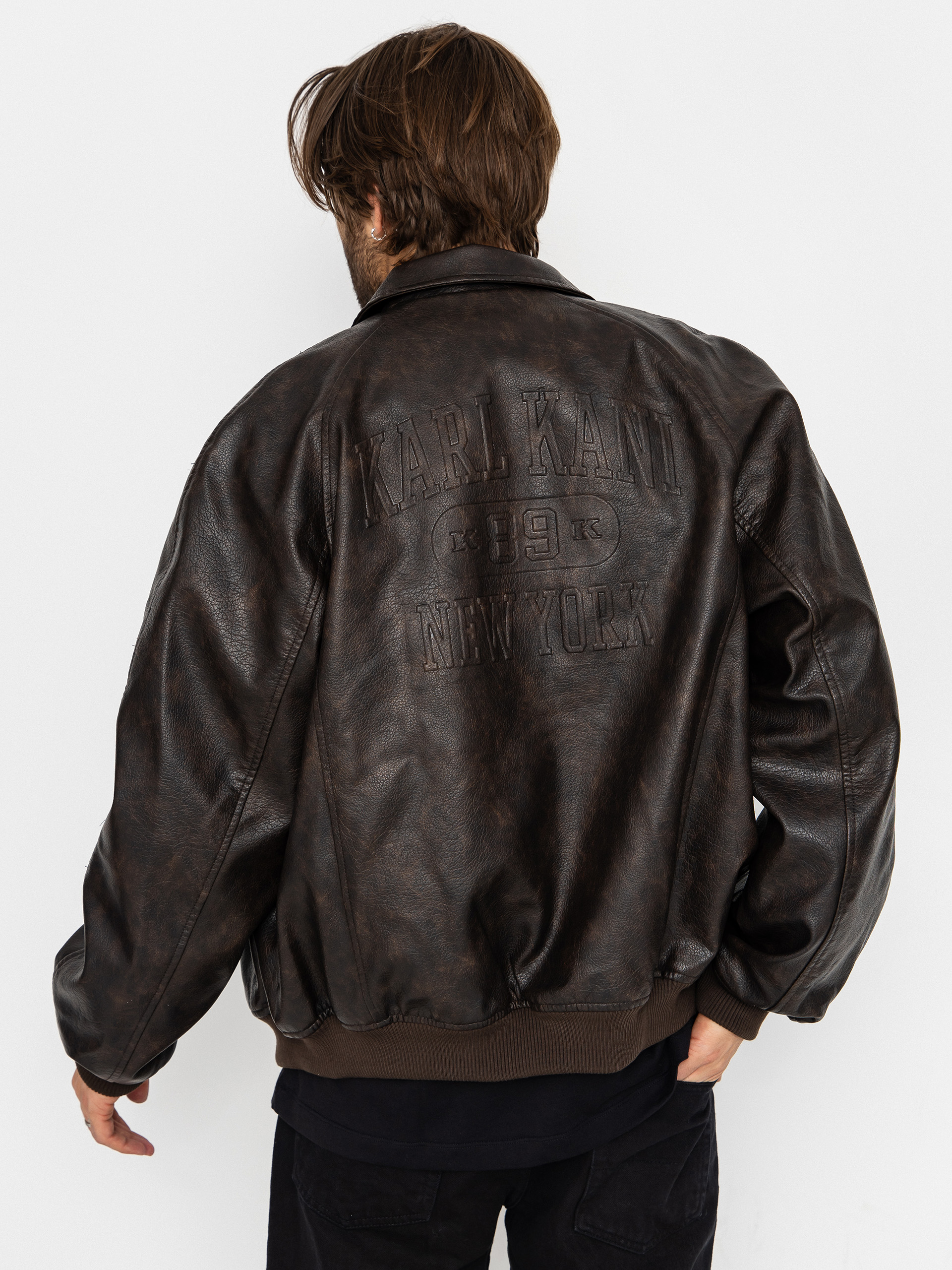 Яке Karl Kani Signature Pu Leather Bomber (brown)