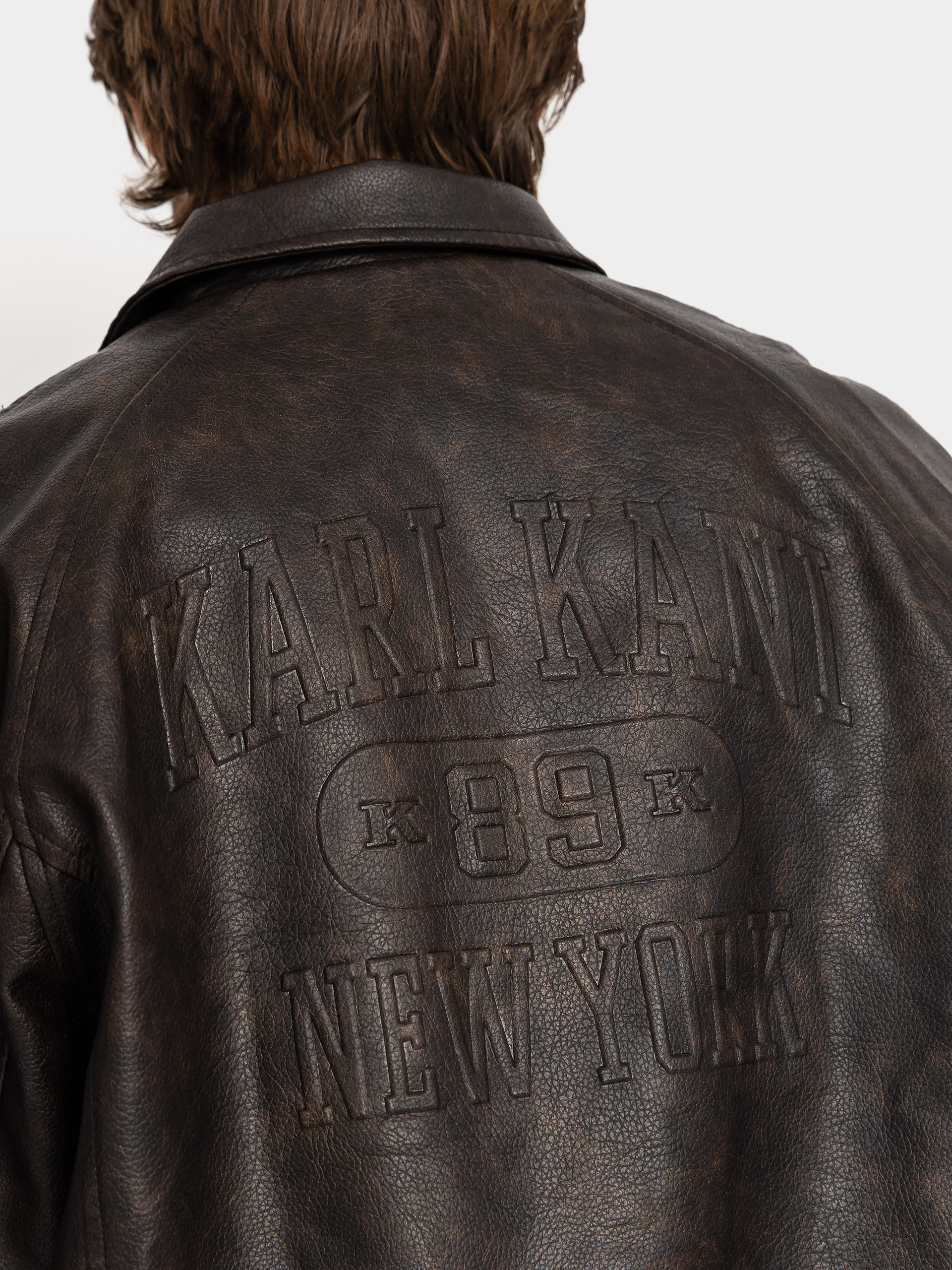 Яке Karl Kani Signature Pu Leather Bomber (brown)