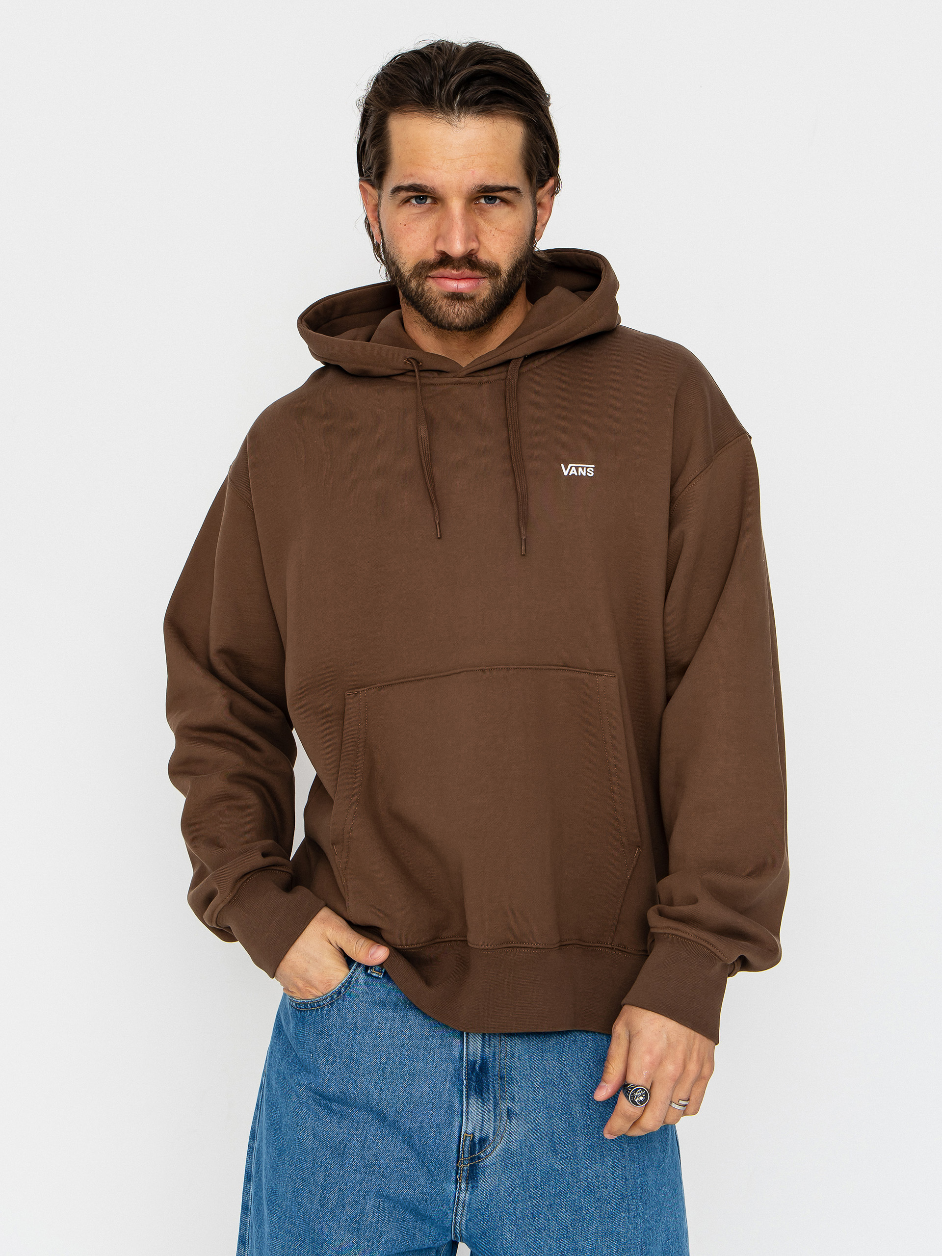 Суитшърт с качулка Vans Left Chest II Loose HD (vintage cocoa)