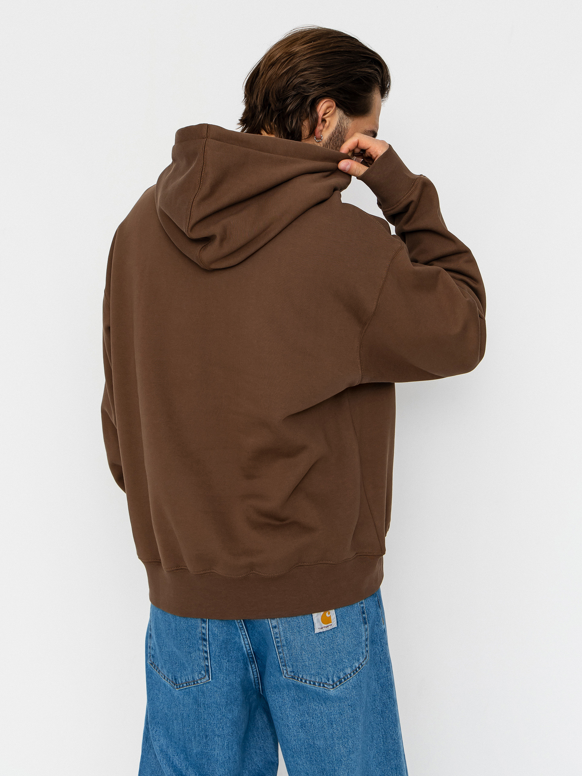 Суитшърт с качулка Vans Left Chest II Loose HD (vintage cocoa)