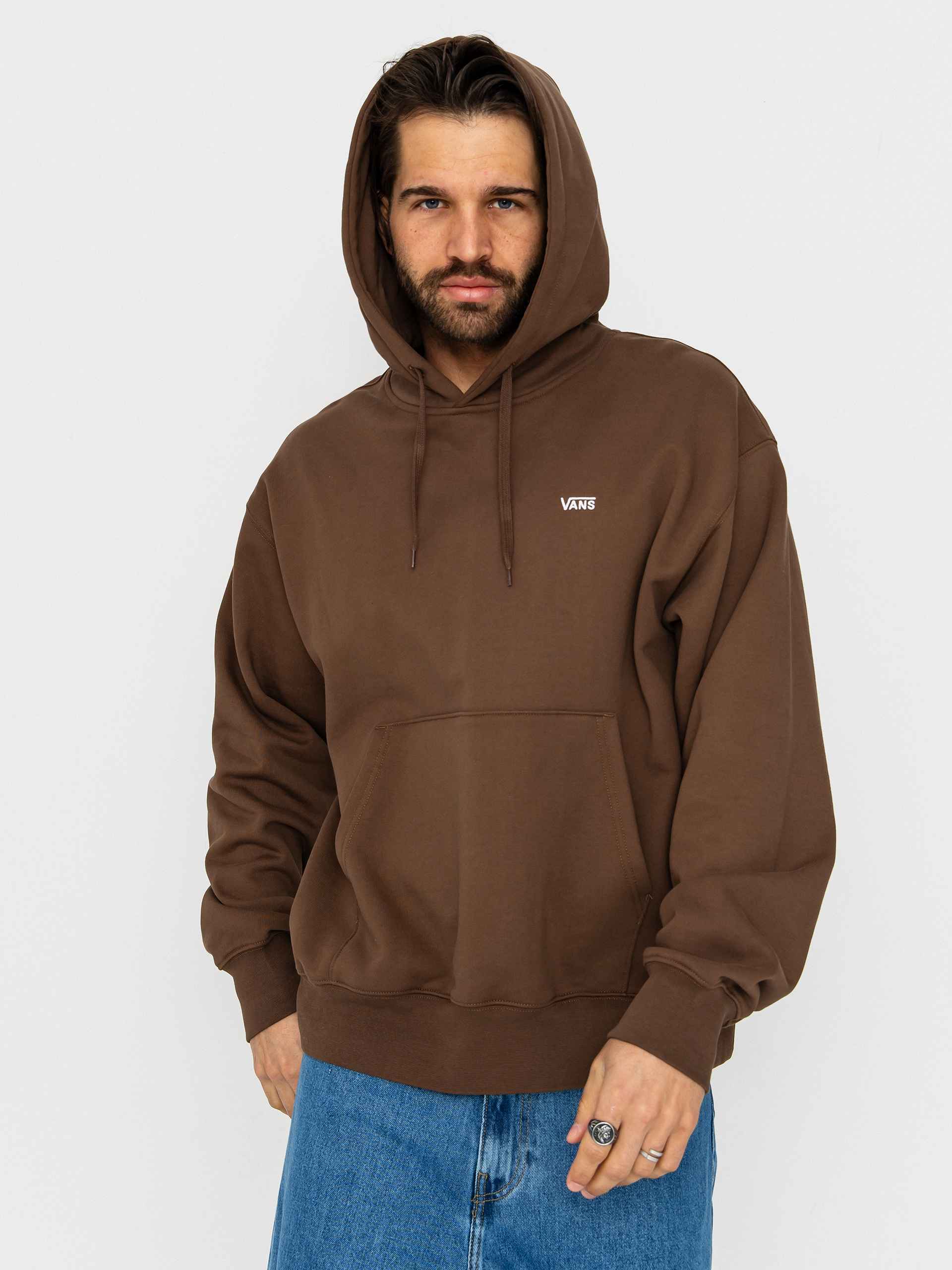 Суитшърт с качулка Vans Left Chest II Loose HD (vintage cocoa)
