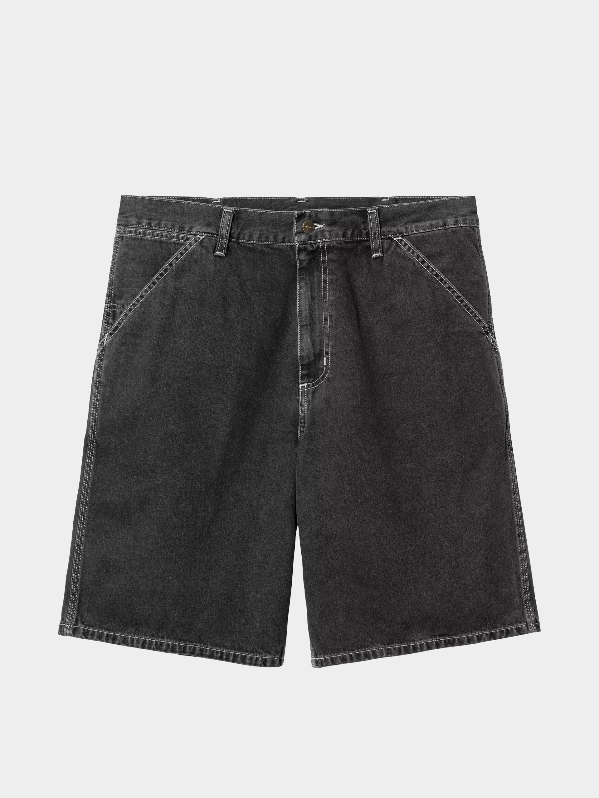 Къси панталони Carhartt WIP Simple (black heavy stone wash)