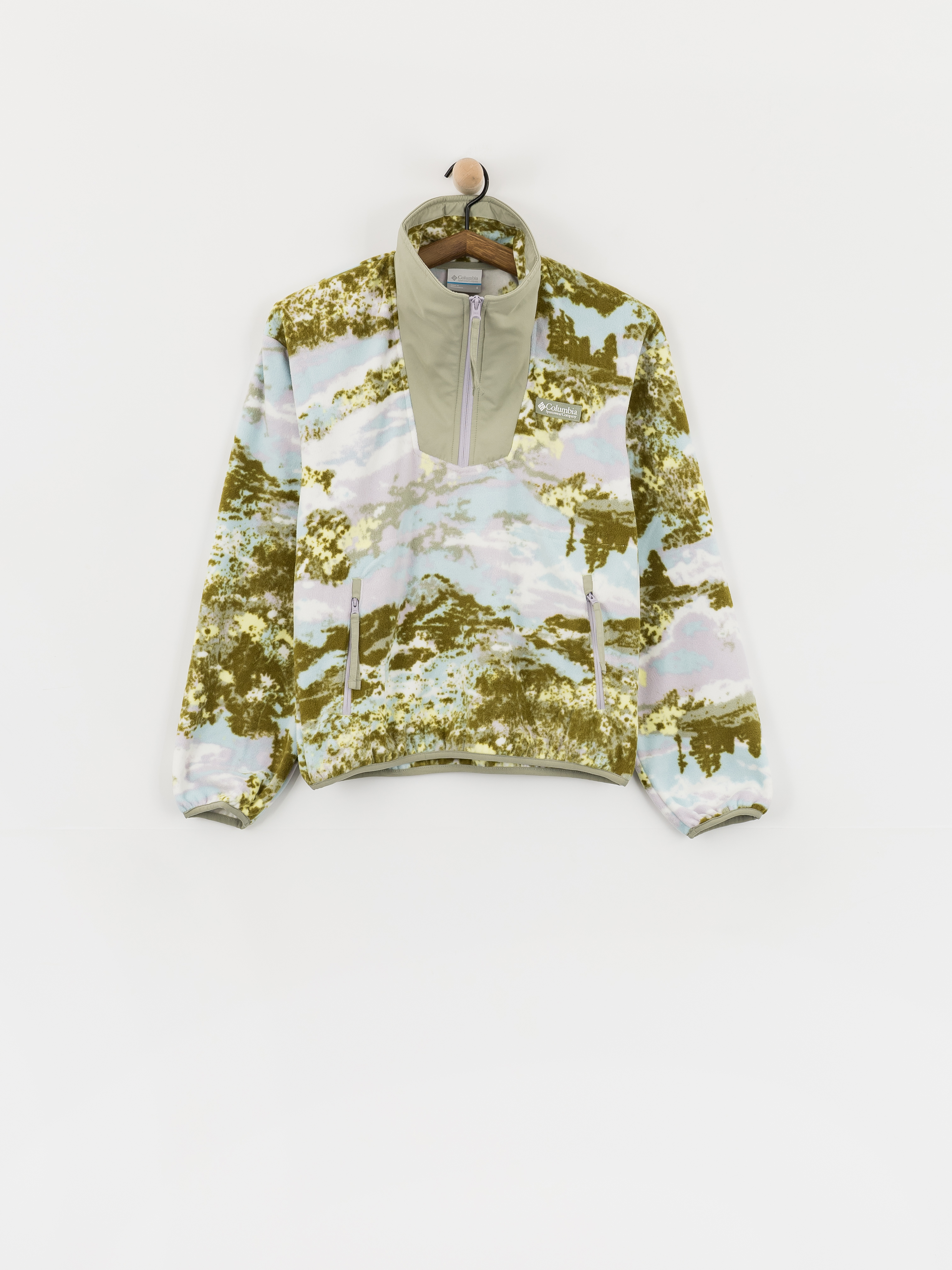 Поларени суитшърт Columbia Sequoia Grove Printed Half Zip Wmn (citron haze/fieldaze)