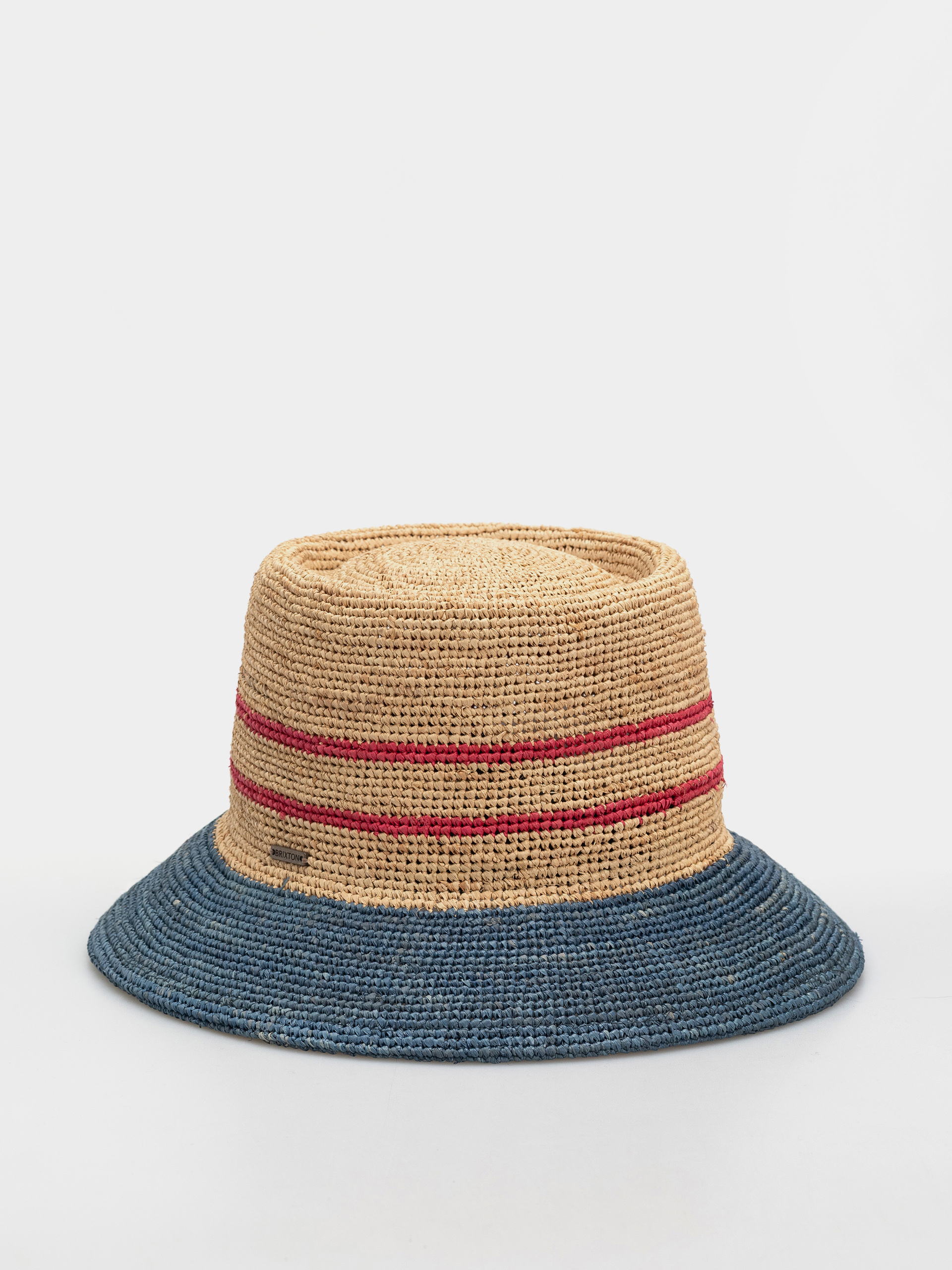 Шапка с периферия Brixton Ellee Straw Bucket Wmn (natural/navy/red)