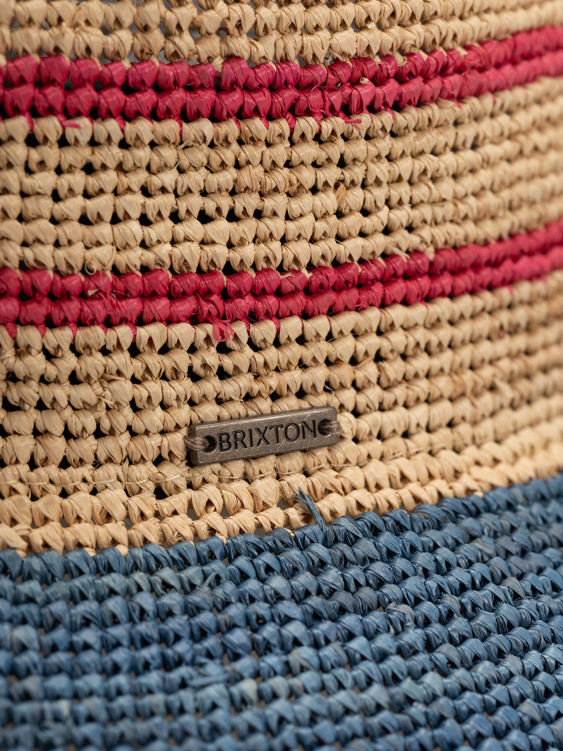 Шапка с периферия Brixton Ellee Straw Bucket Wmn (natural/navy/red)