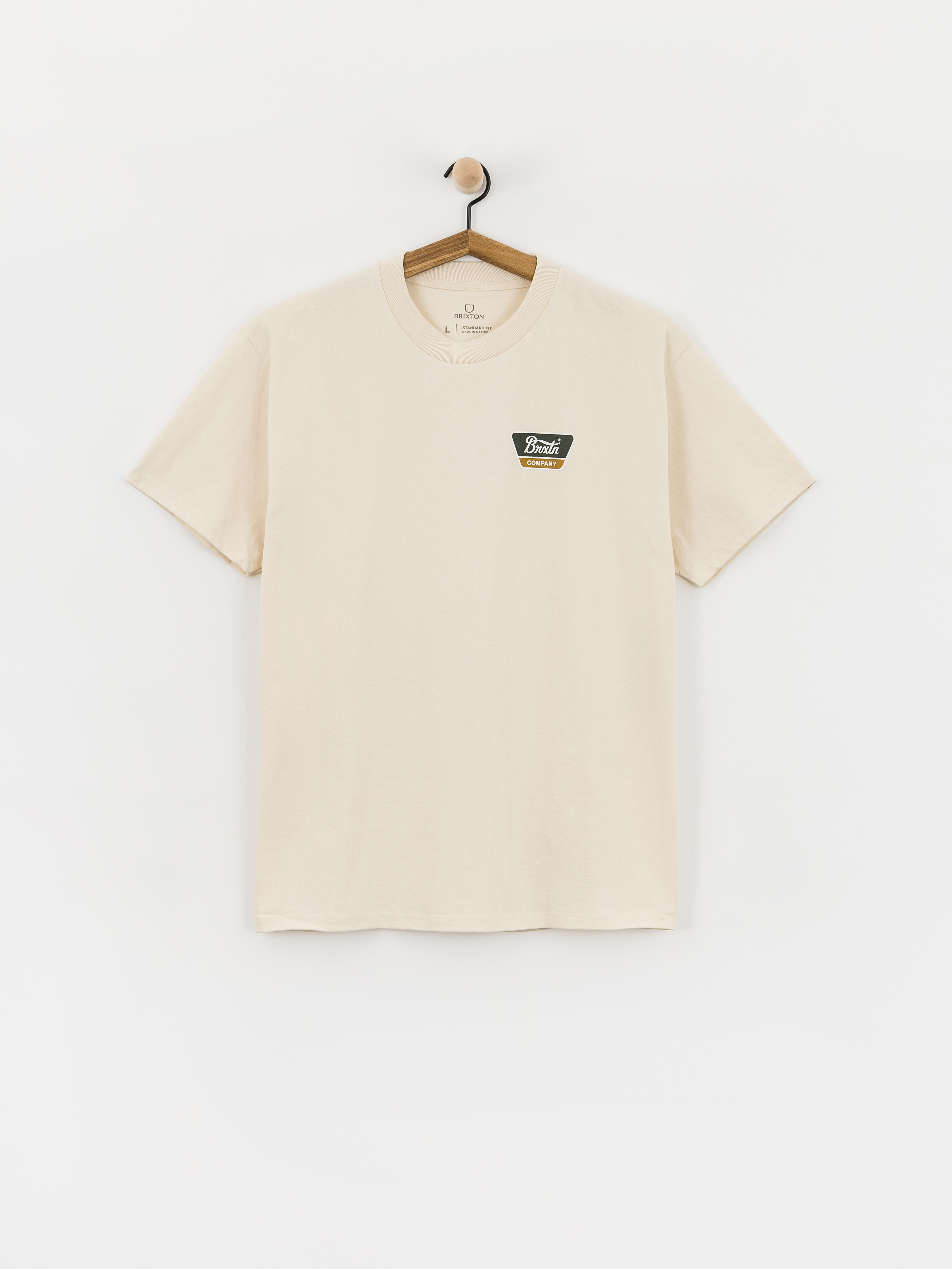 Тениска Brixton Linwood Std (cream/dark green/metal bronze)