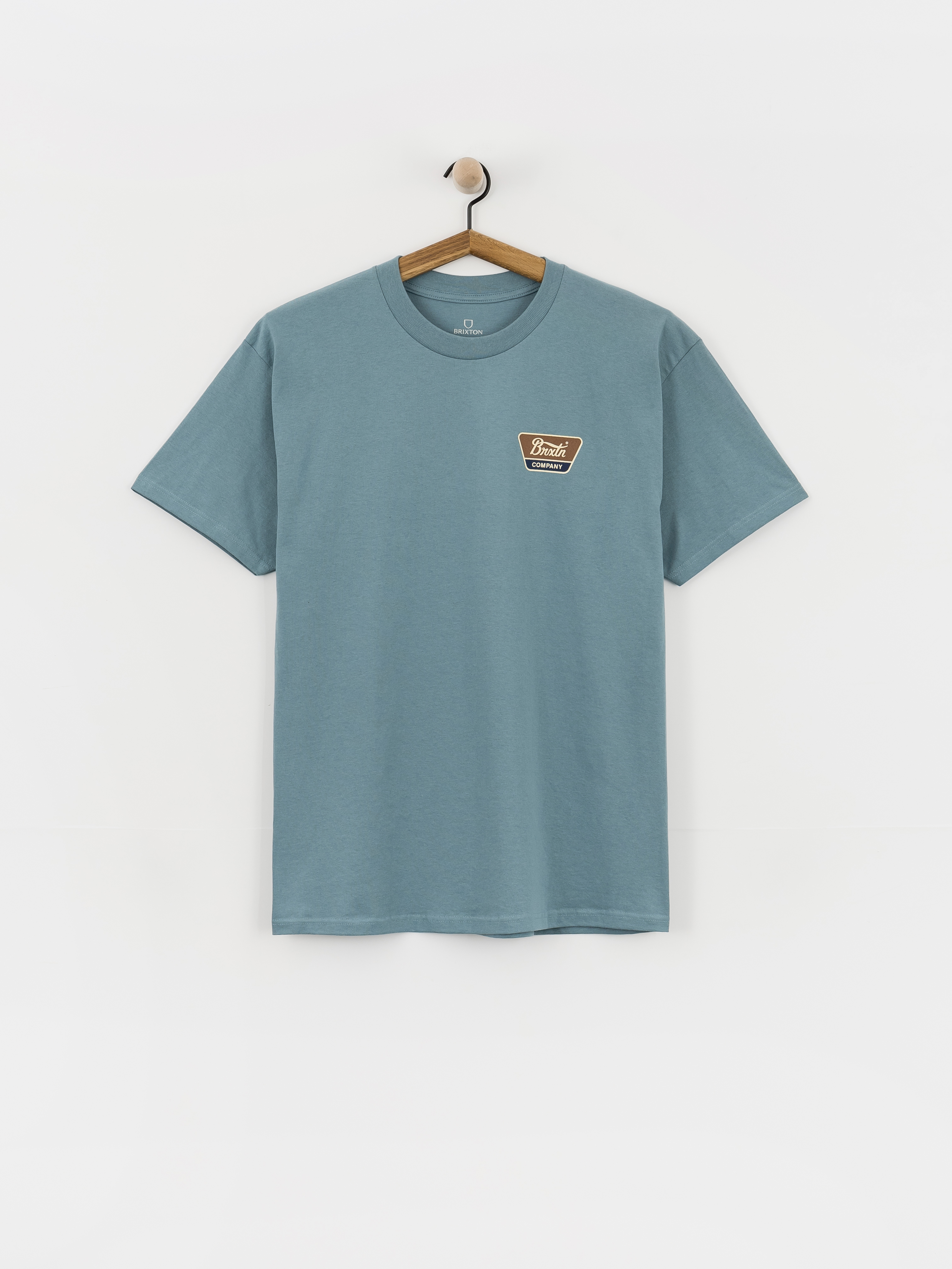 Тениска Brixton Linwood Std (ocean breeze/brown/dark navy)
