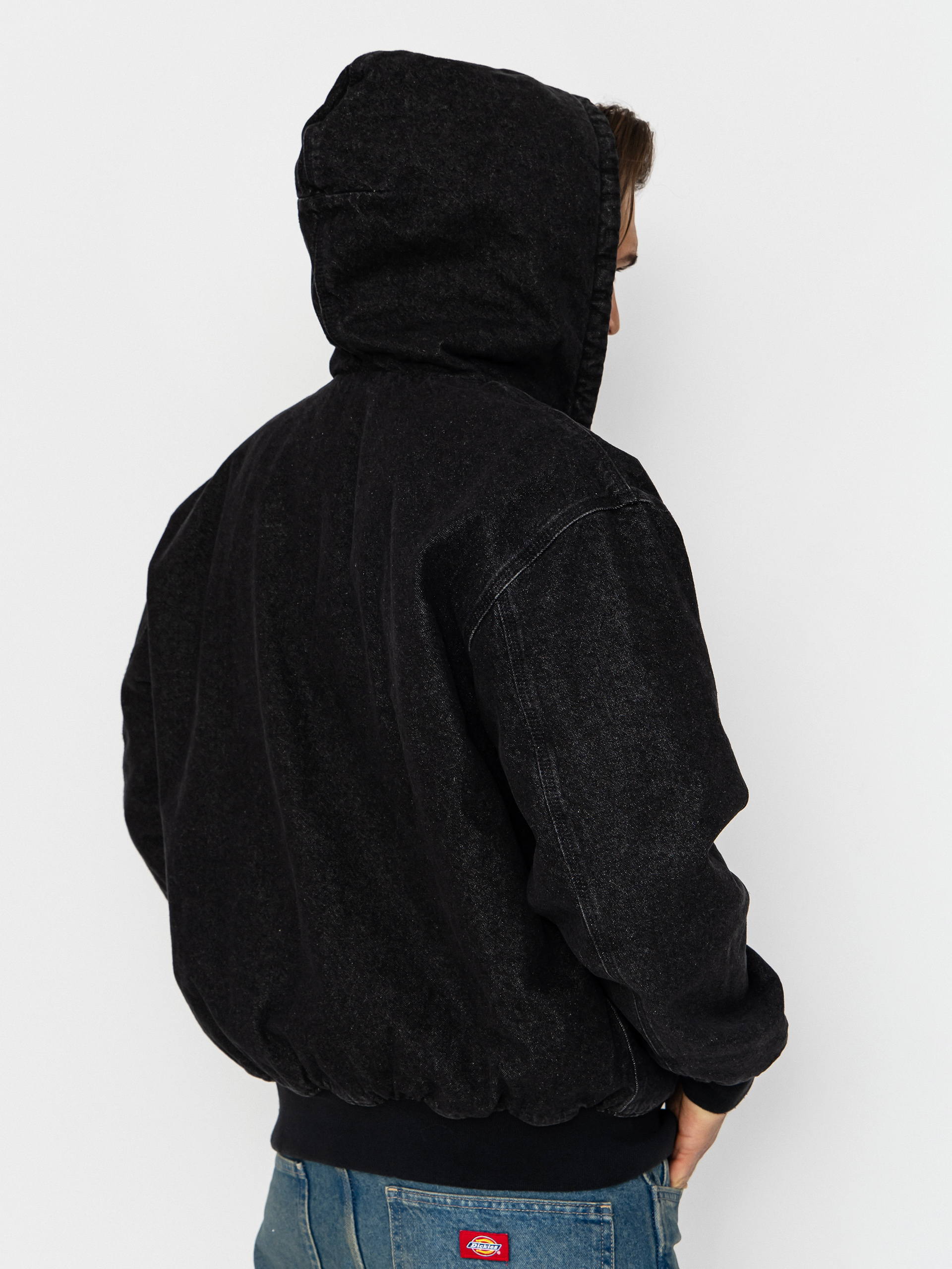 Яке Dickies Hilham Lined Denim Hooded Bomber (black wash faded)