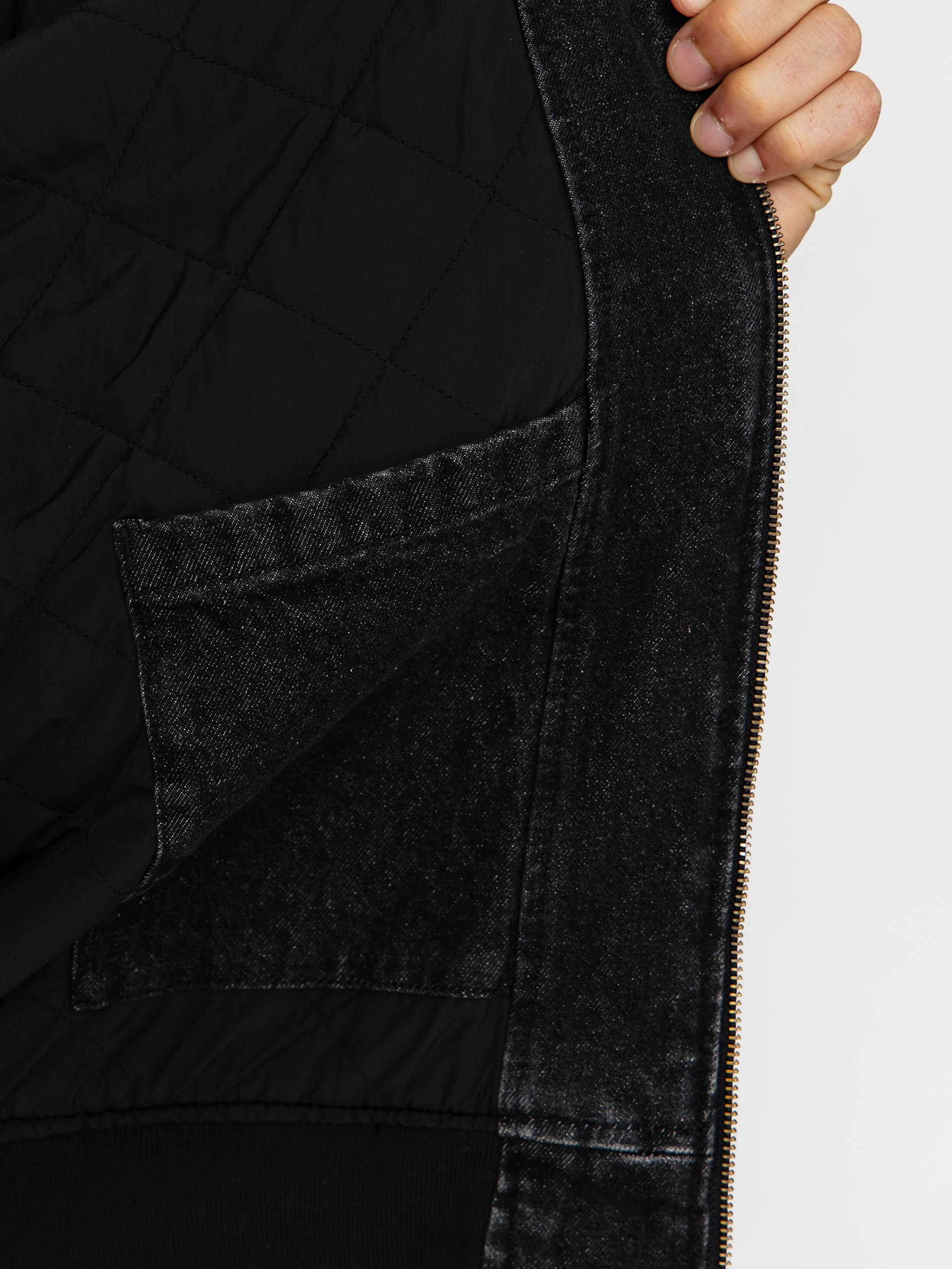 Яке Dickies Hilham Lined Denim Hooded Bomber (black wash faded)