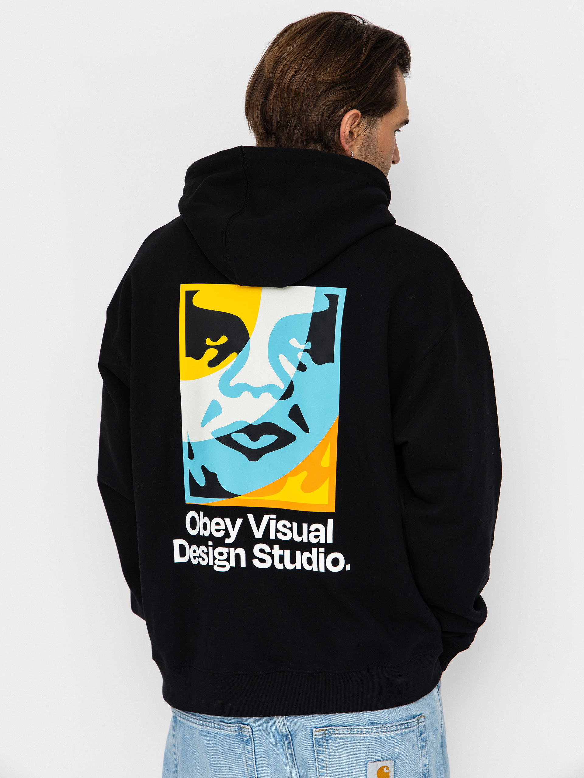 Суитшърт с качулка OBEY Visual Design Studio HD (black)