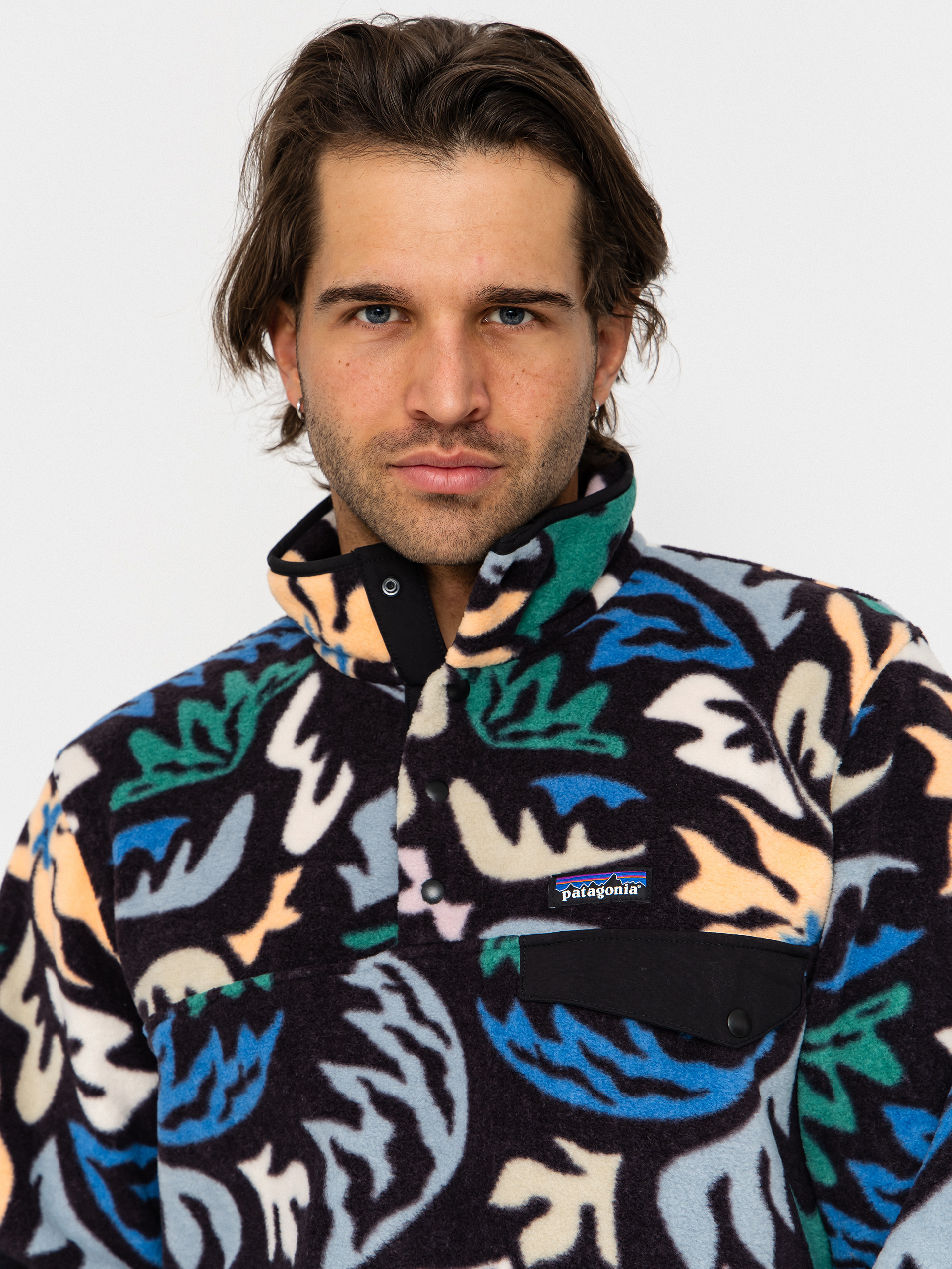 Мъжки Поларени суитшърт Patagonia Lightweight Synchilla Snap T (kaleido/black)