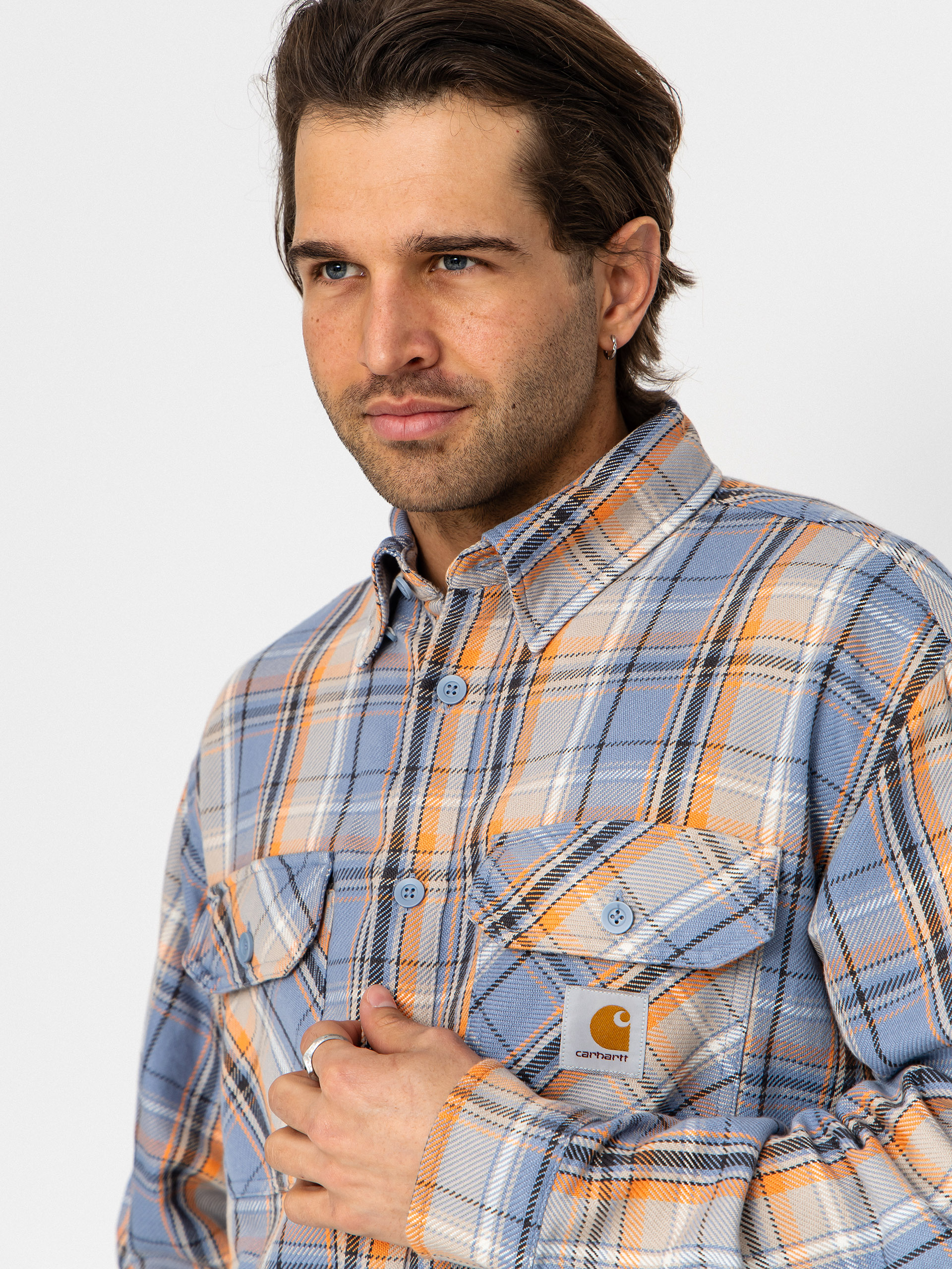 Риза Carhartt WIP Tunick (tunick check/gentle blue)