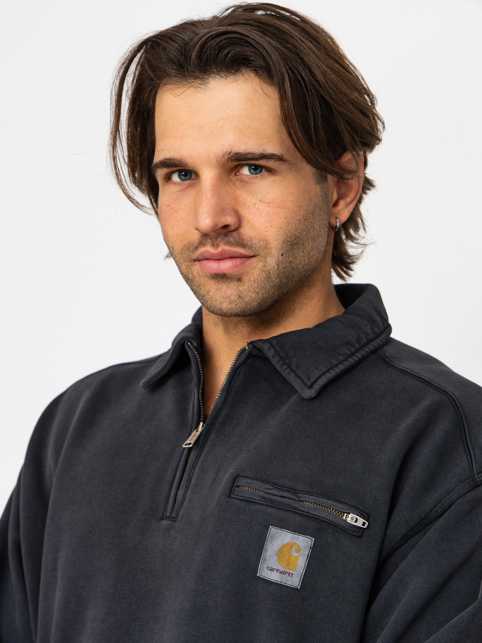 Суитшърт Carhartt WIP Half Zip Detroit (black)