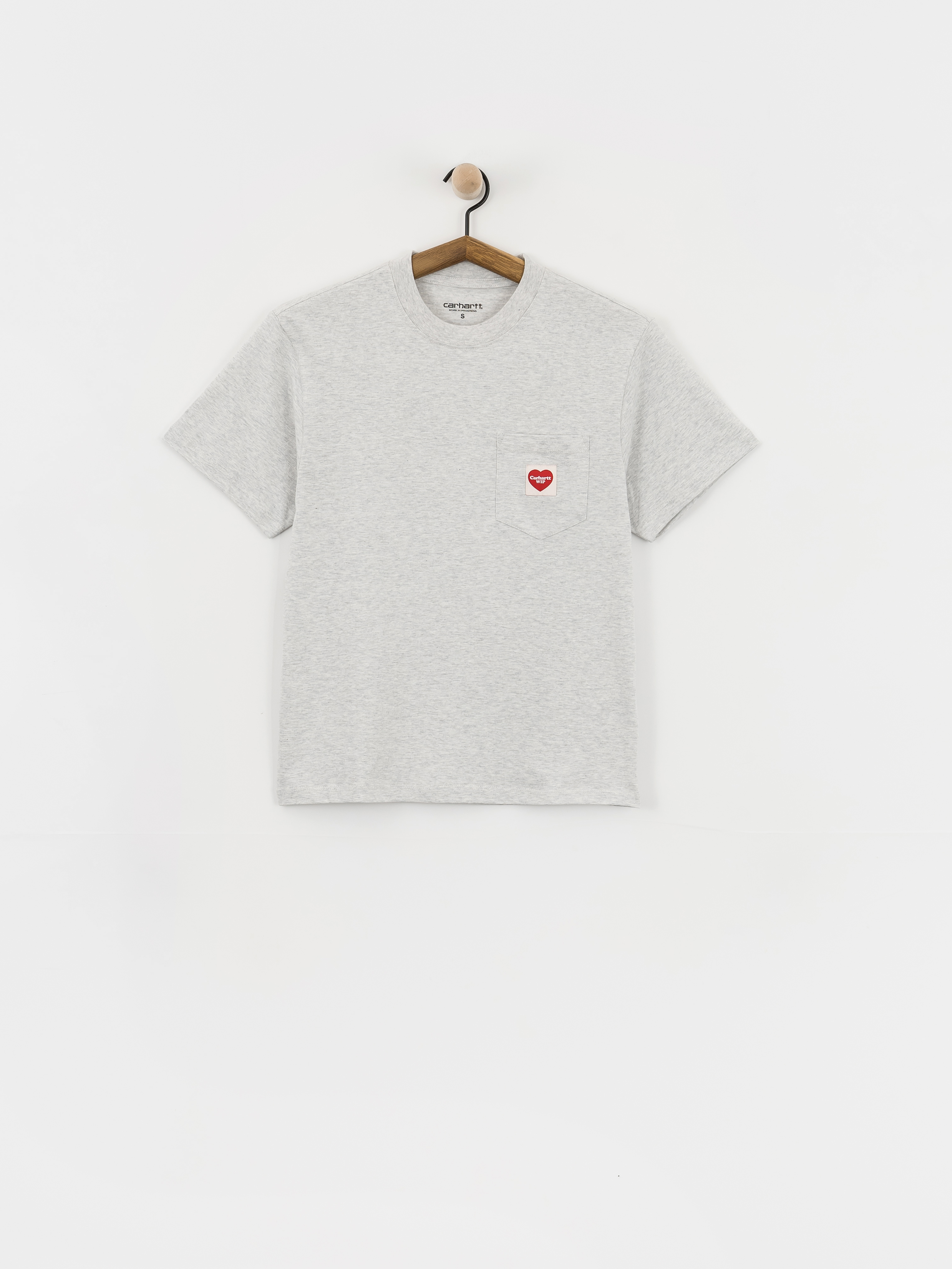 Тениска Carhartt WIP Pocket Heart Wmn (ash heather/red)