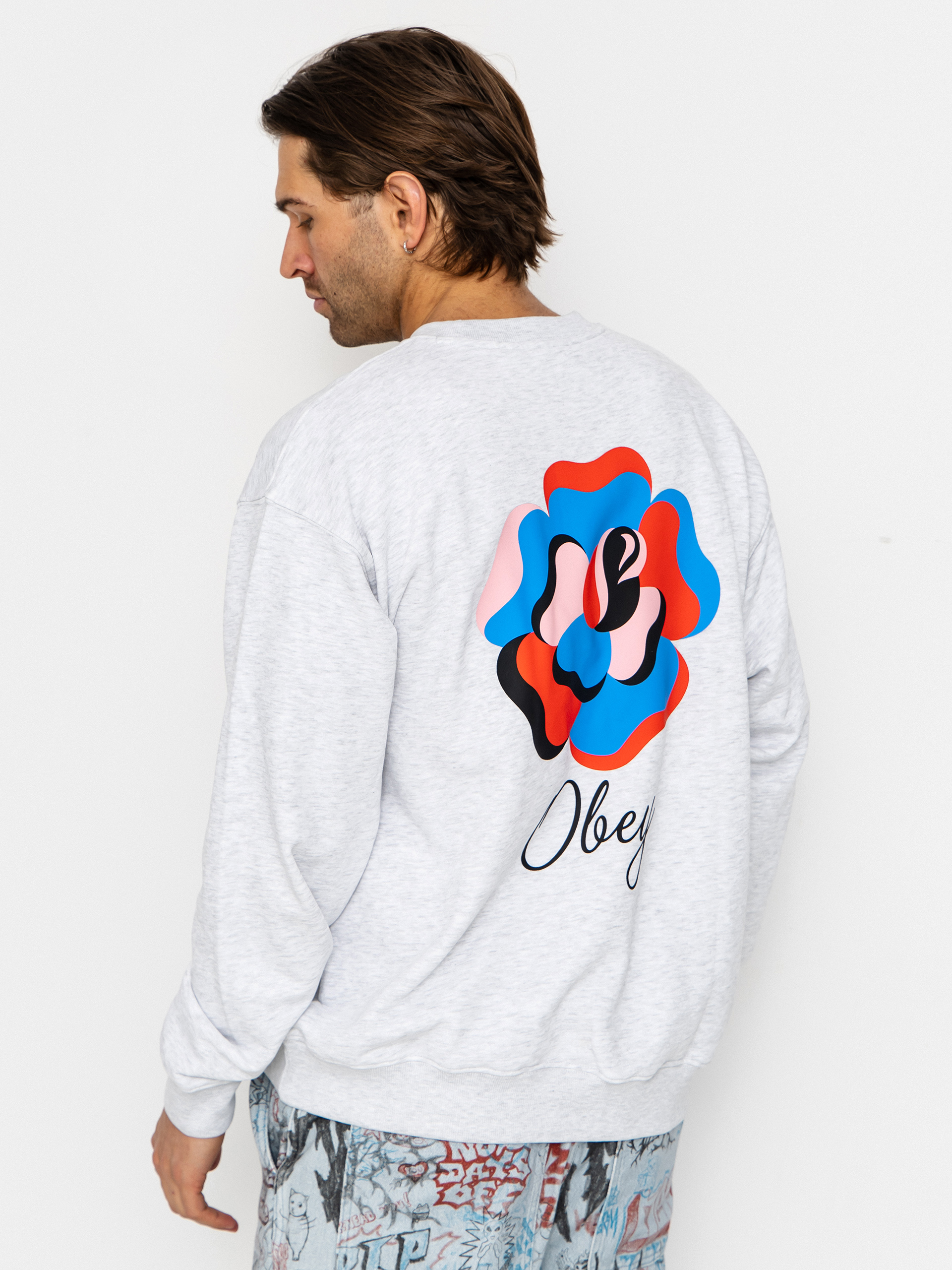 Суитшърт OBEY Paper Rose (heather grey)