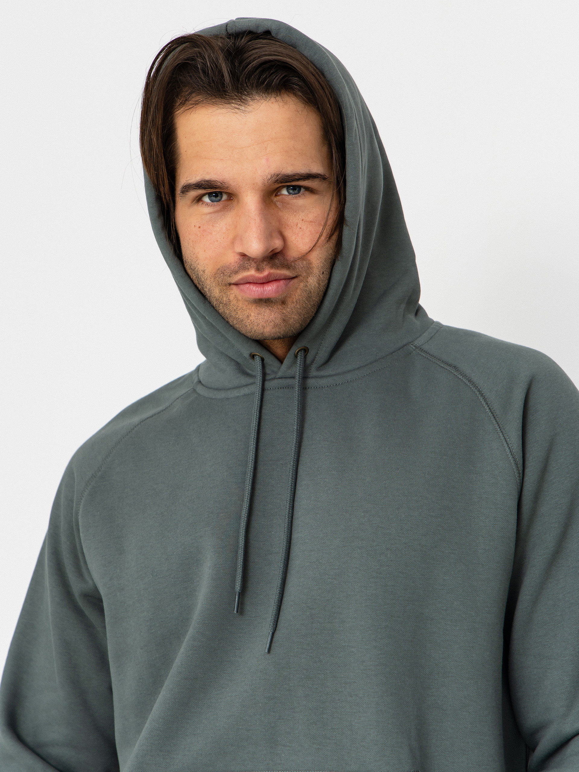 Суитшърт с качулка Carhartt WIP Chase HD (velvet green/gold)