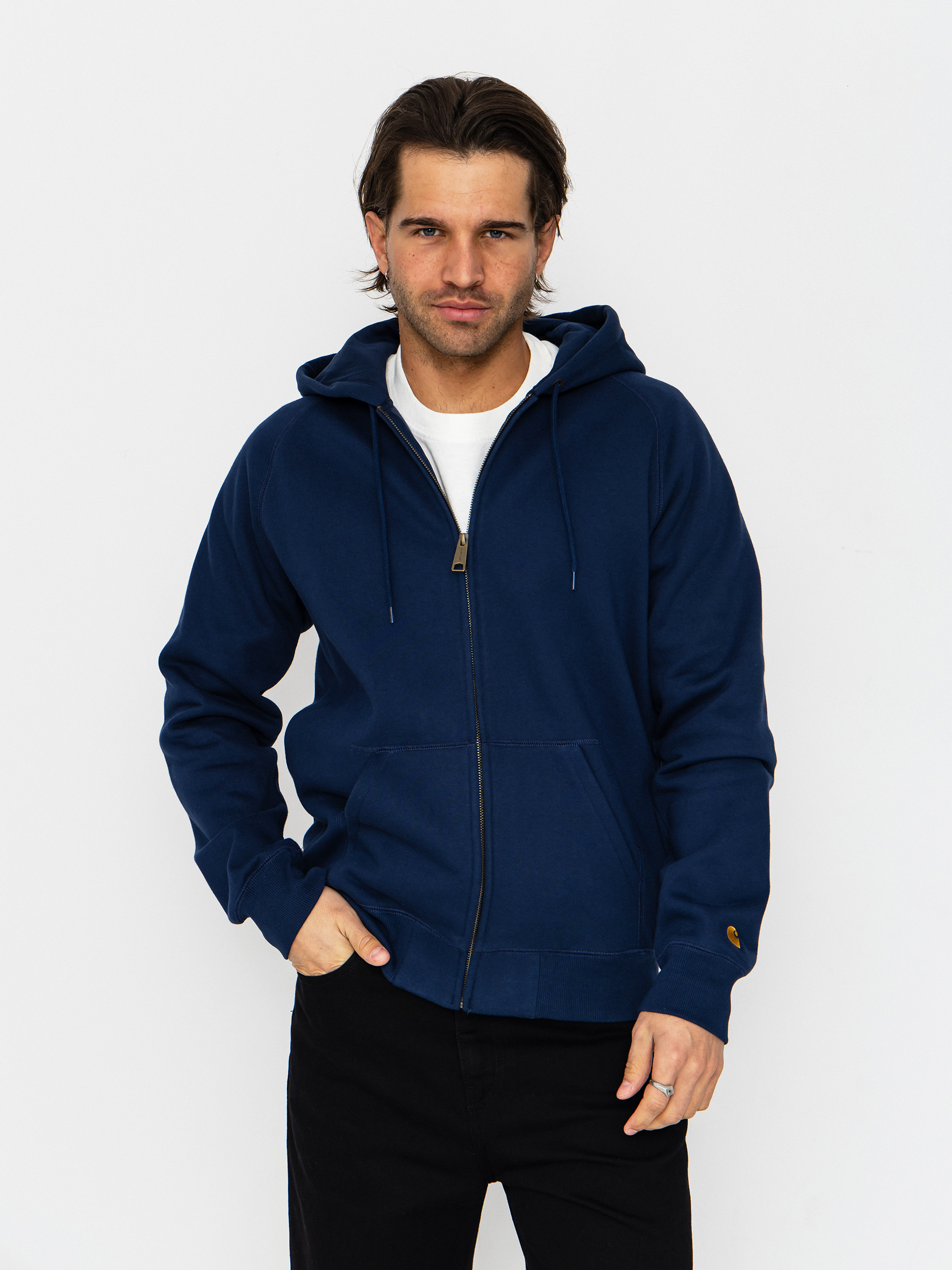 Суитшърт с качулка Carhartt WIP Chase ZHD (jupiter/gold)