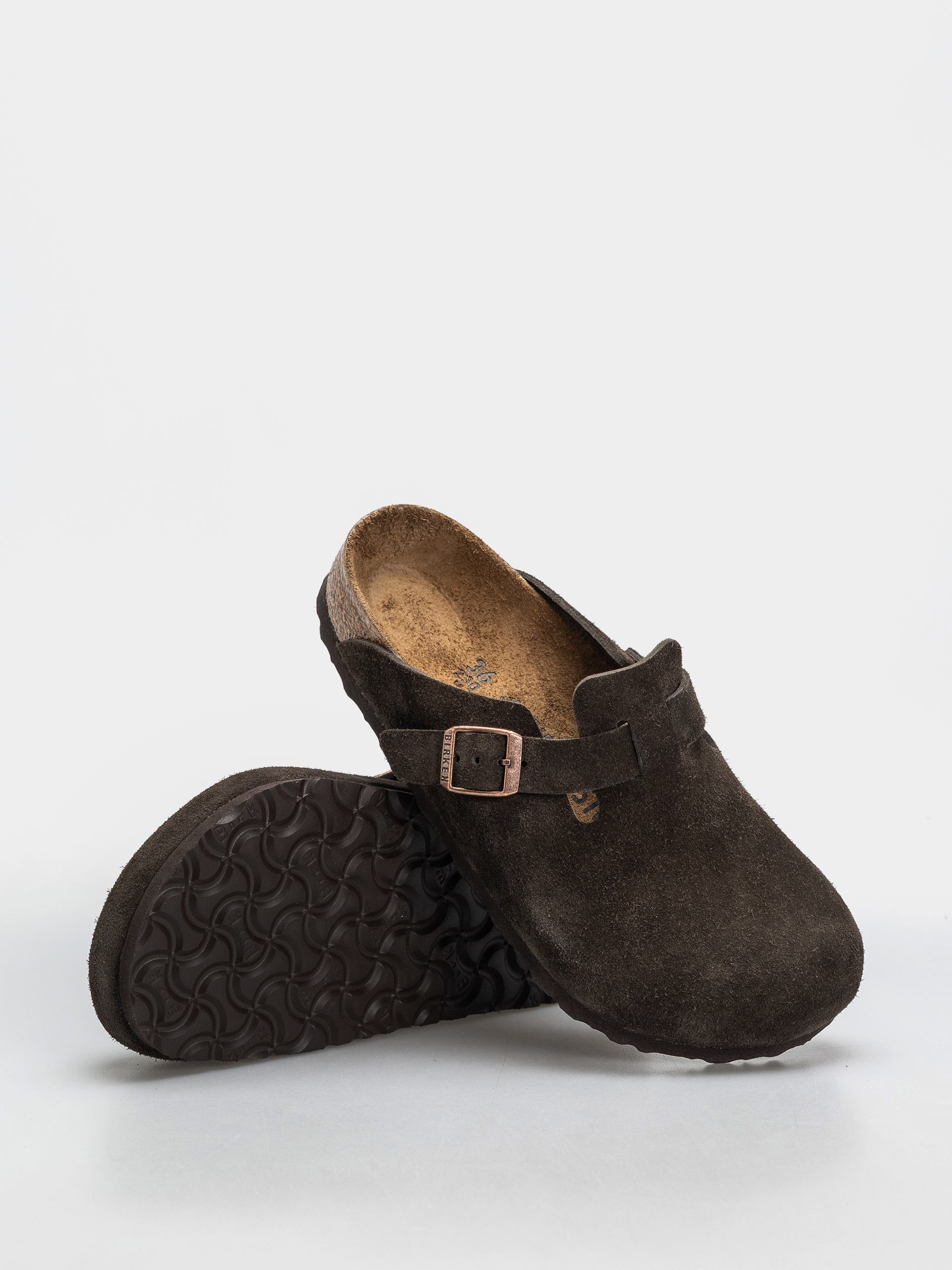 Чехли Birkenstock Boston Suede Leather Regular (mocca)