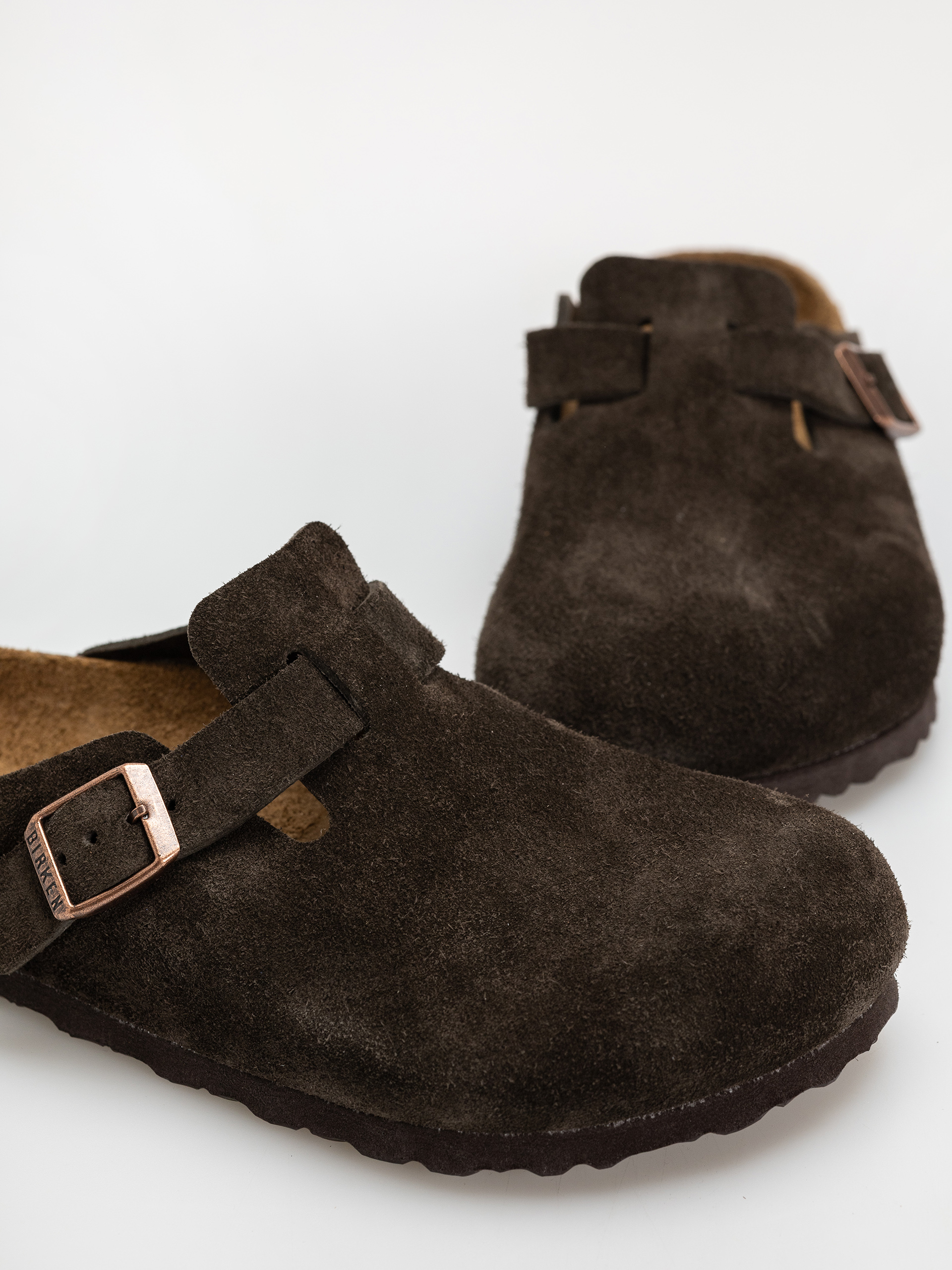 Чехли Birkenstock Boston Suede Leather Regular (mocca)