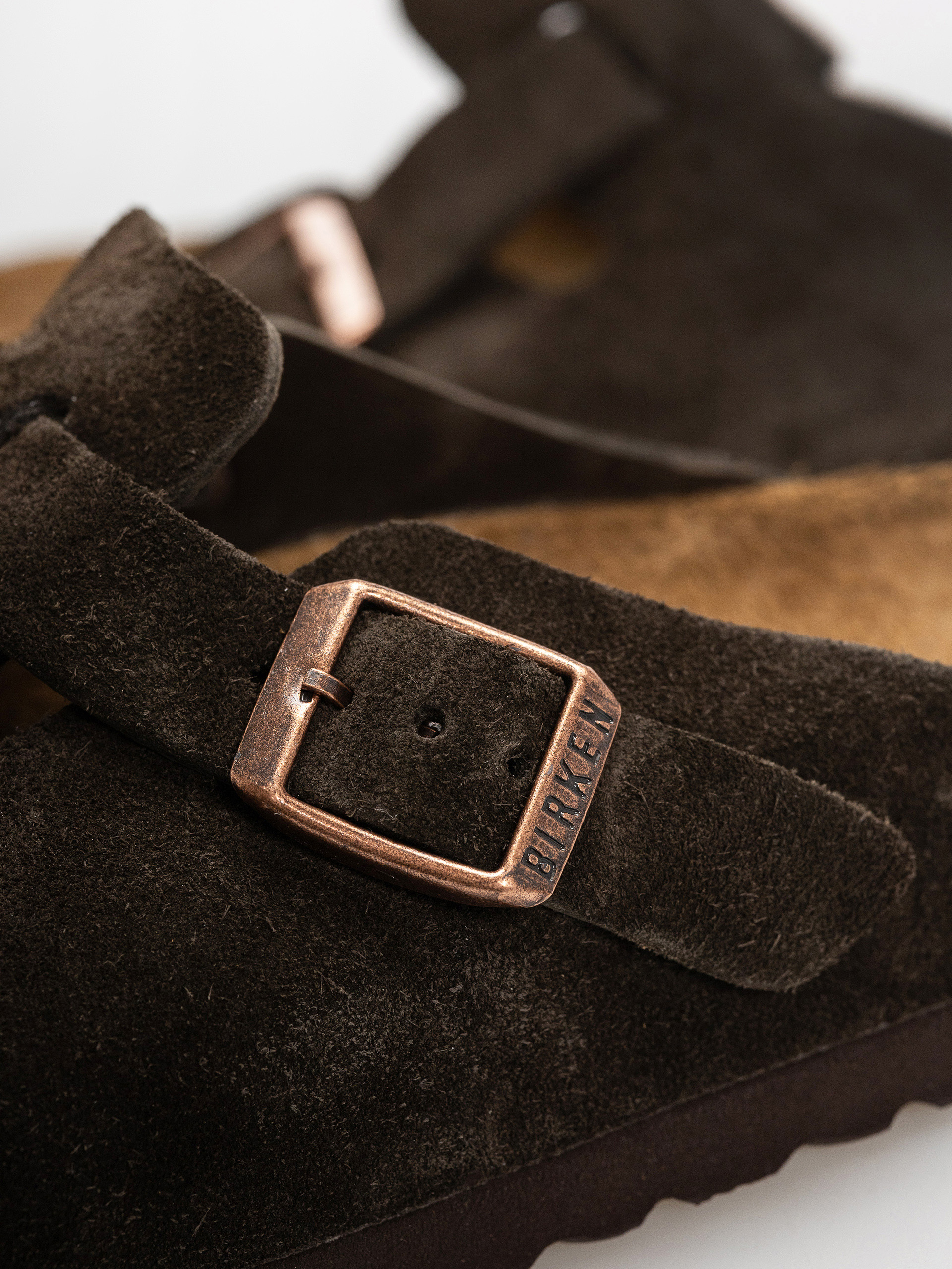 Чехли Birkenstock Boston Suede Leather Regular (mocca)