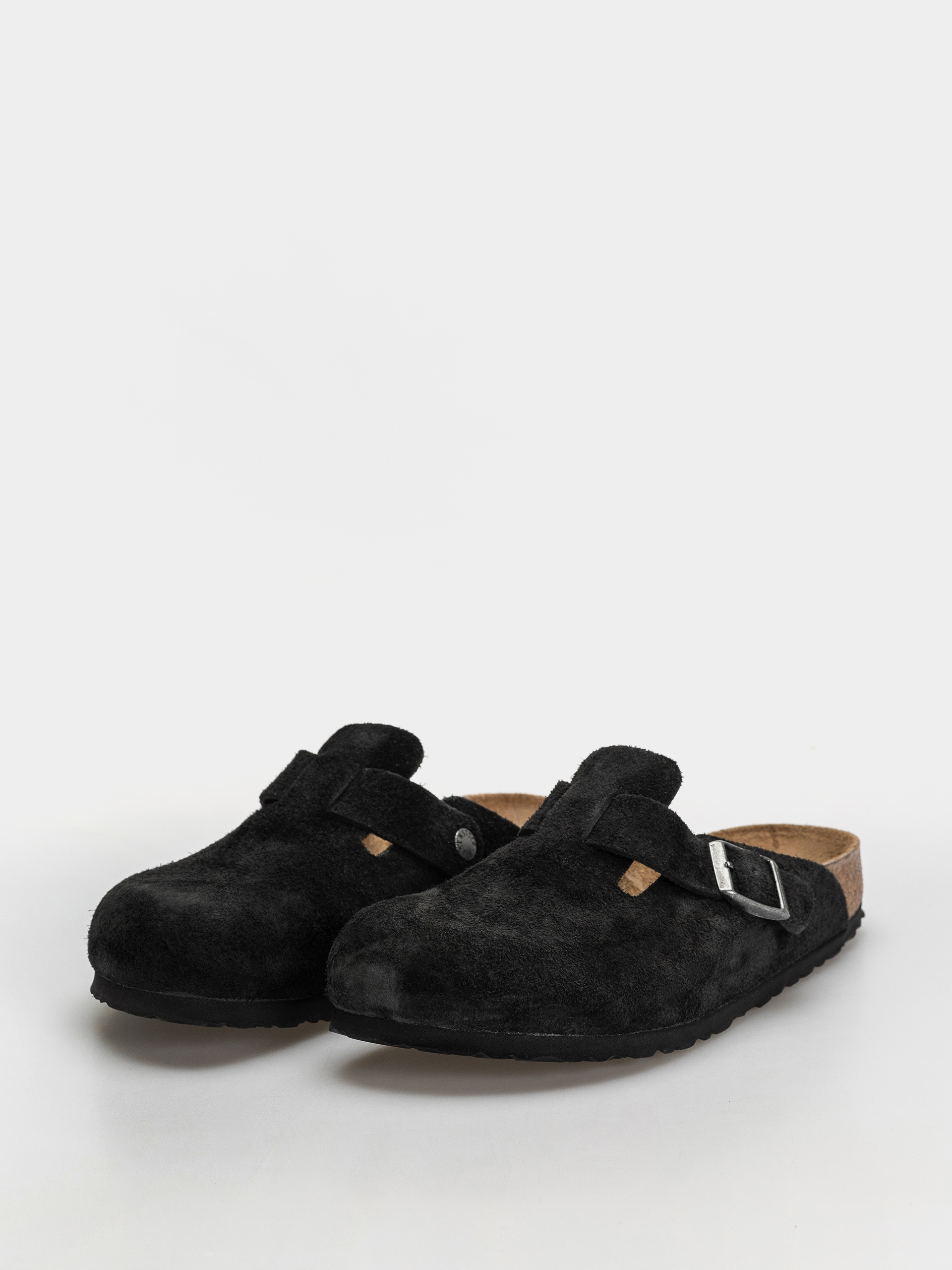Чехли Birkenstock Boston Suede Leather Narrow (black)