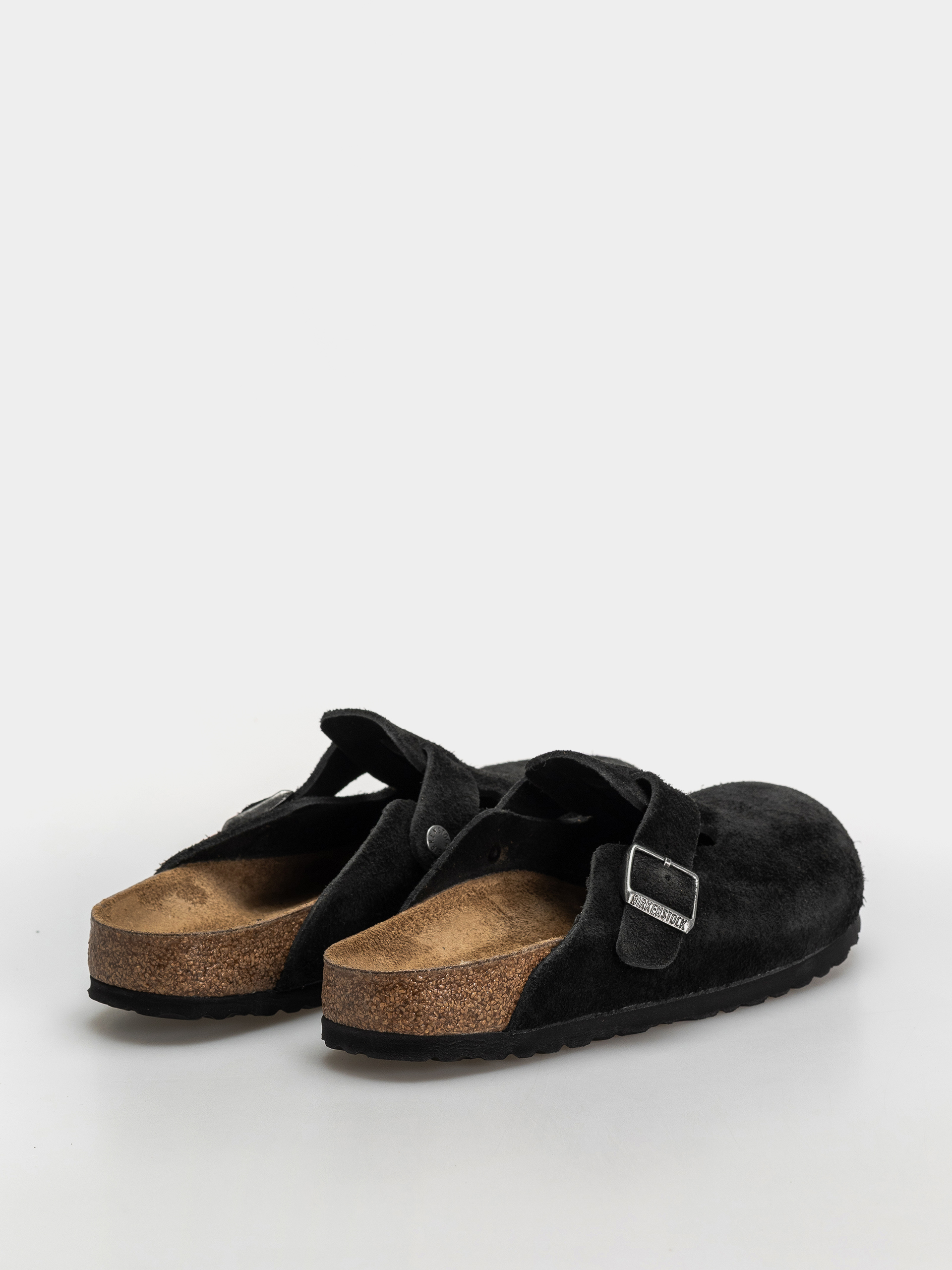 Чехли Birkenstock Boston Suede Leather Narrow (black)