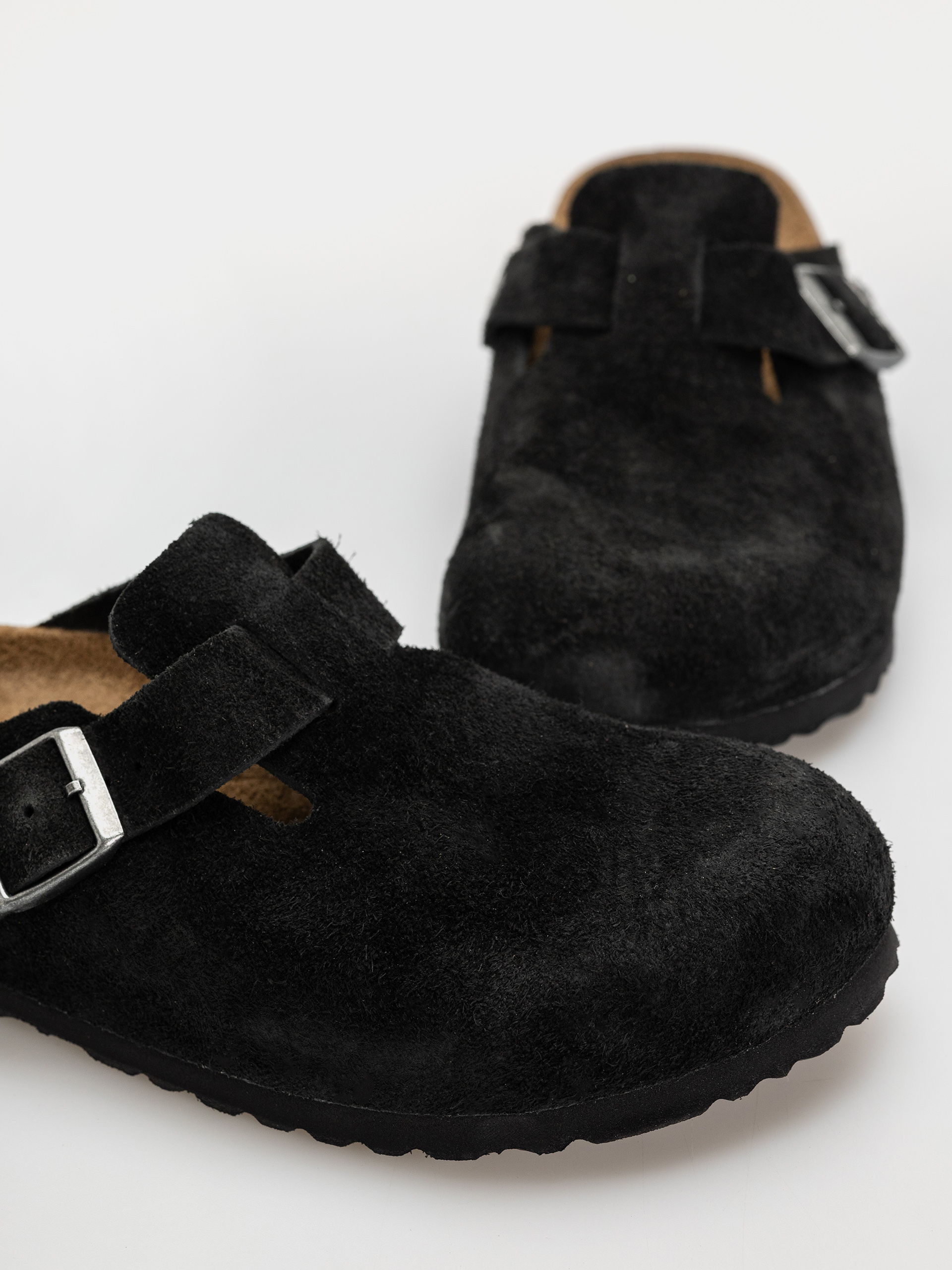 Чехли Birkenstock Boston Suede Leather Narrow (black)