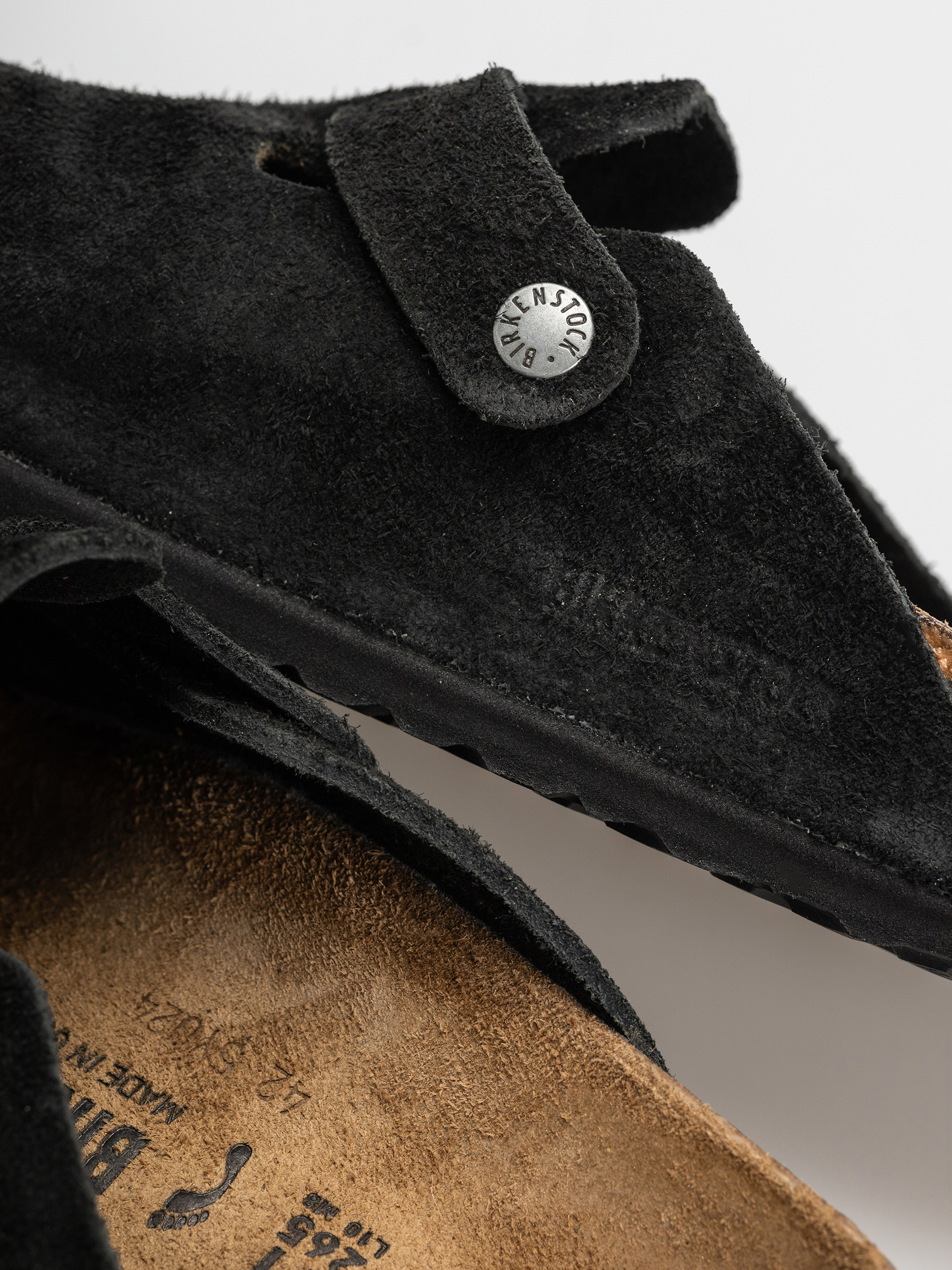 Чехли Birkenstock Boston Suede Leather Narrow (black)