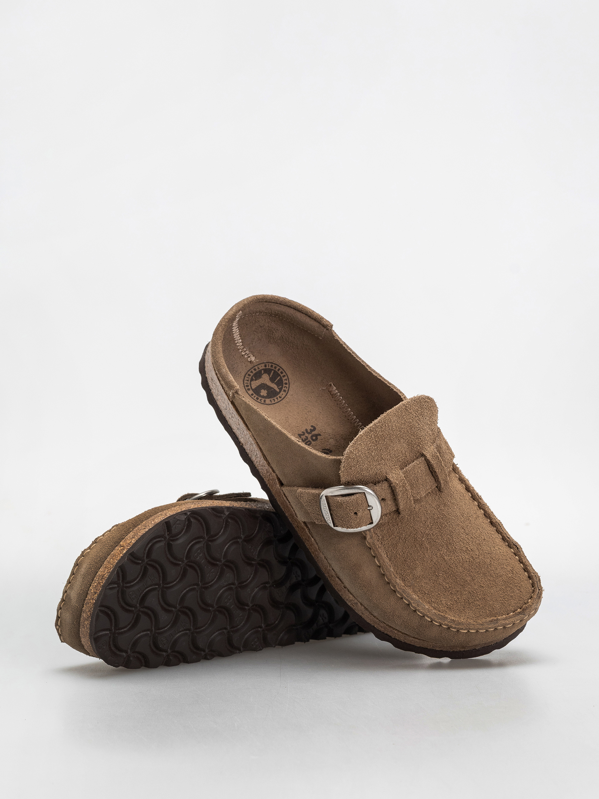 Чехли Birkenstock Buckley Suede Leather Narrow Wmn (gray taupe)