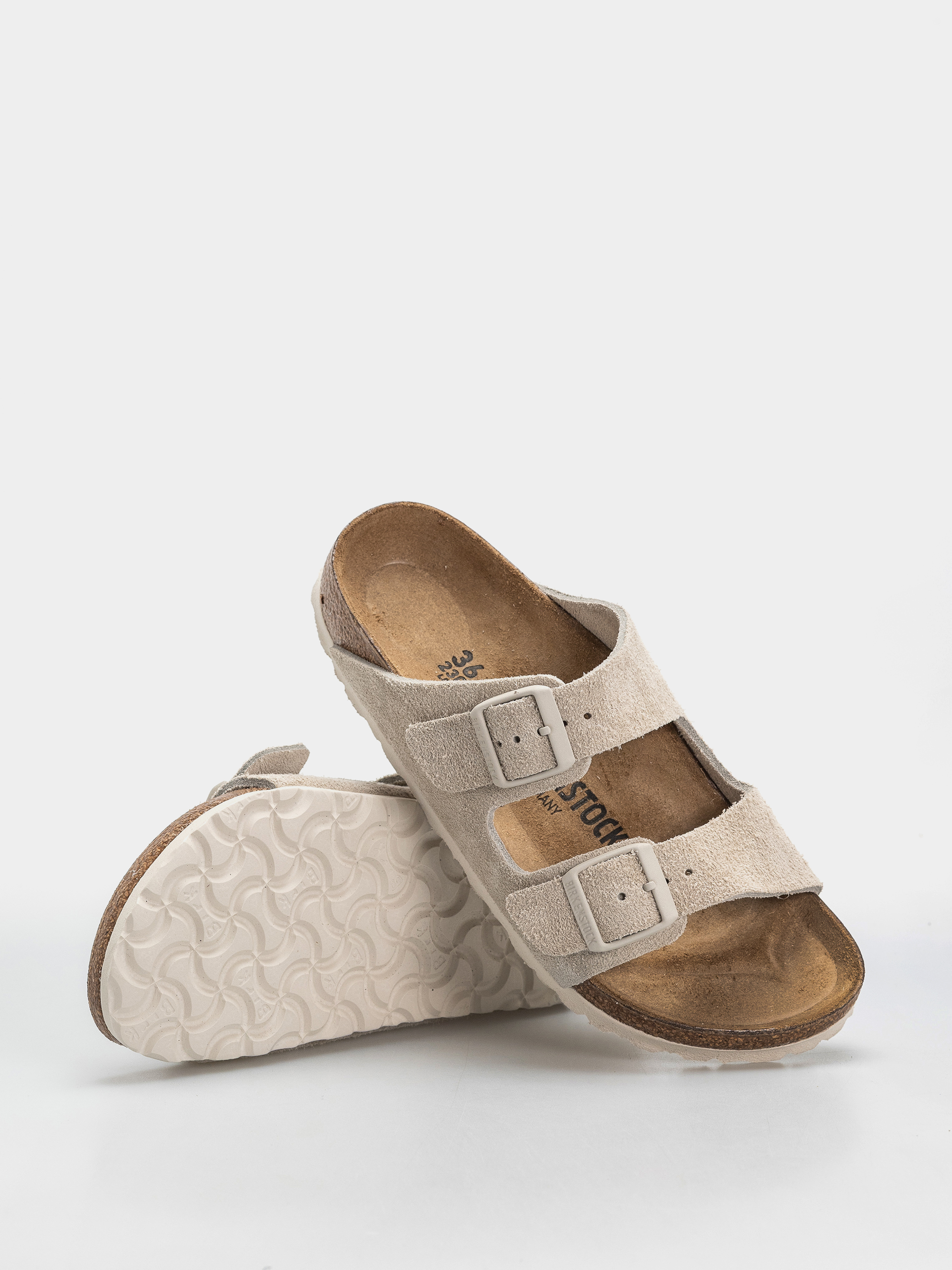 Чехли Birkenstock Arizona Suede Leather Narrow (oyster)