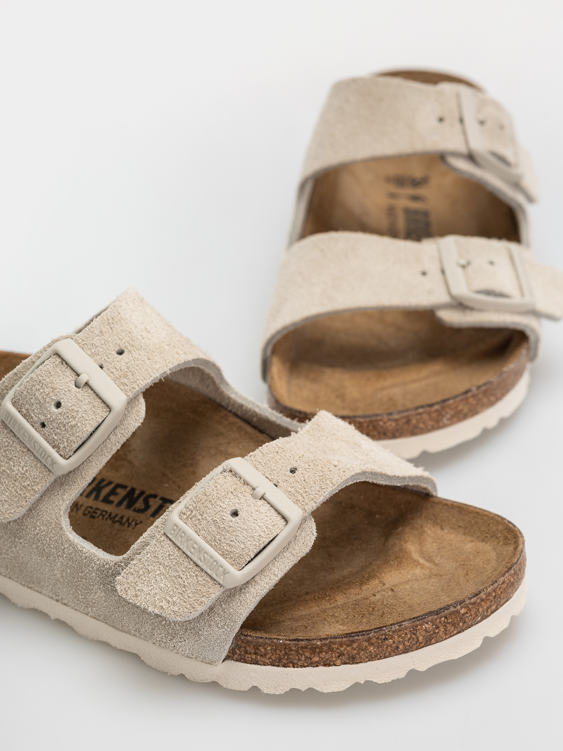 Чехли Birkenstock Arizona Suede Leather Narrow (oyster)
