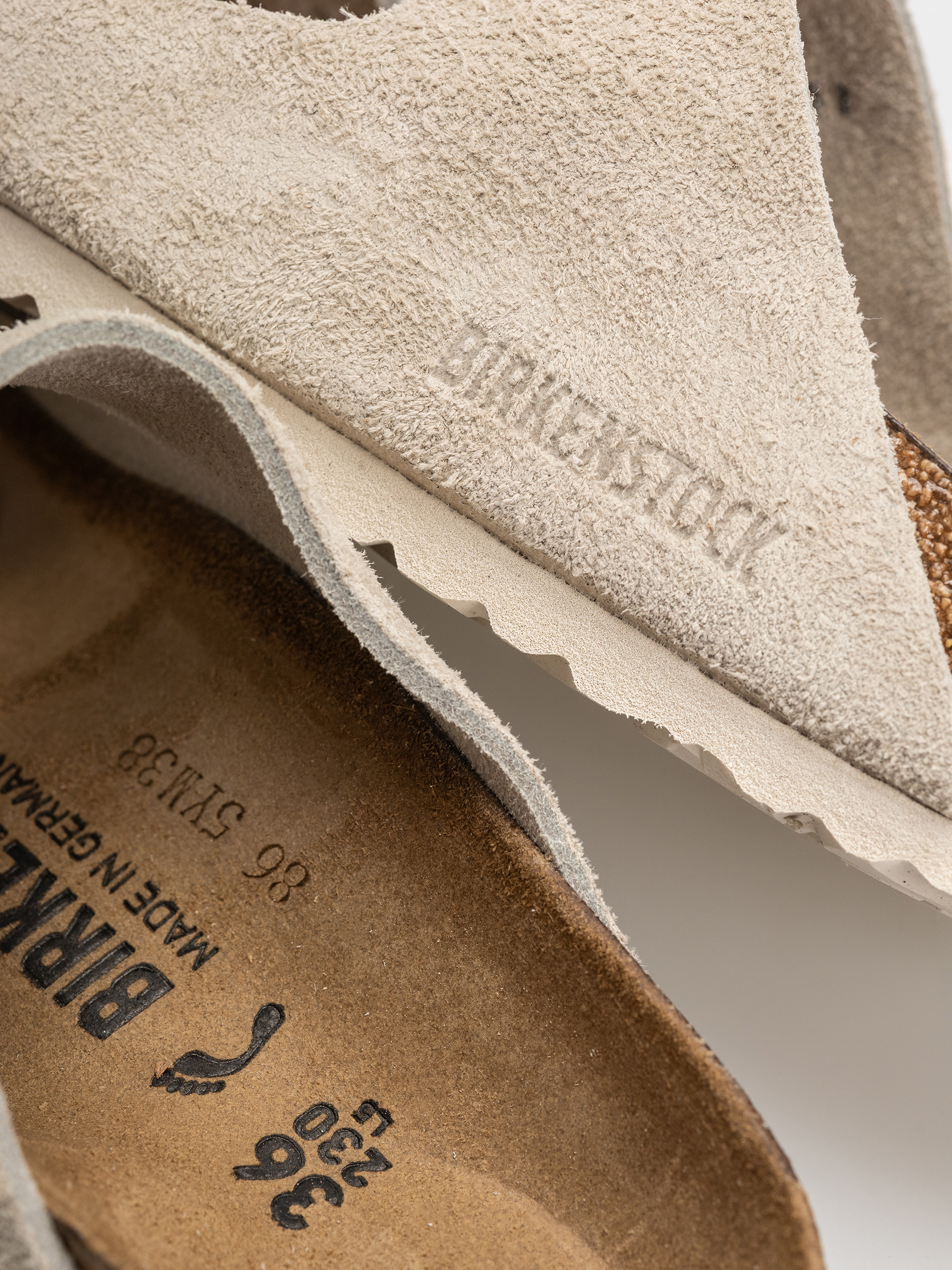 Чехли Birkenstock Arizona Suede Leather Narrow (oyster)