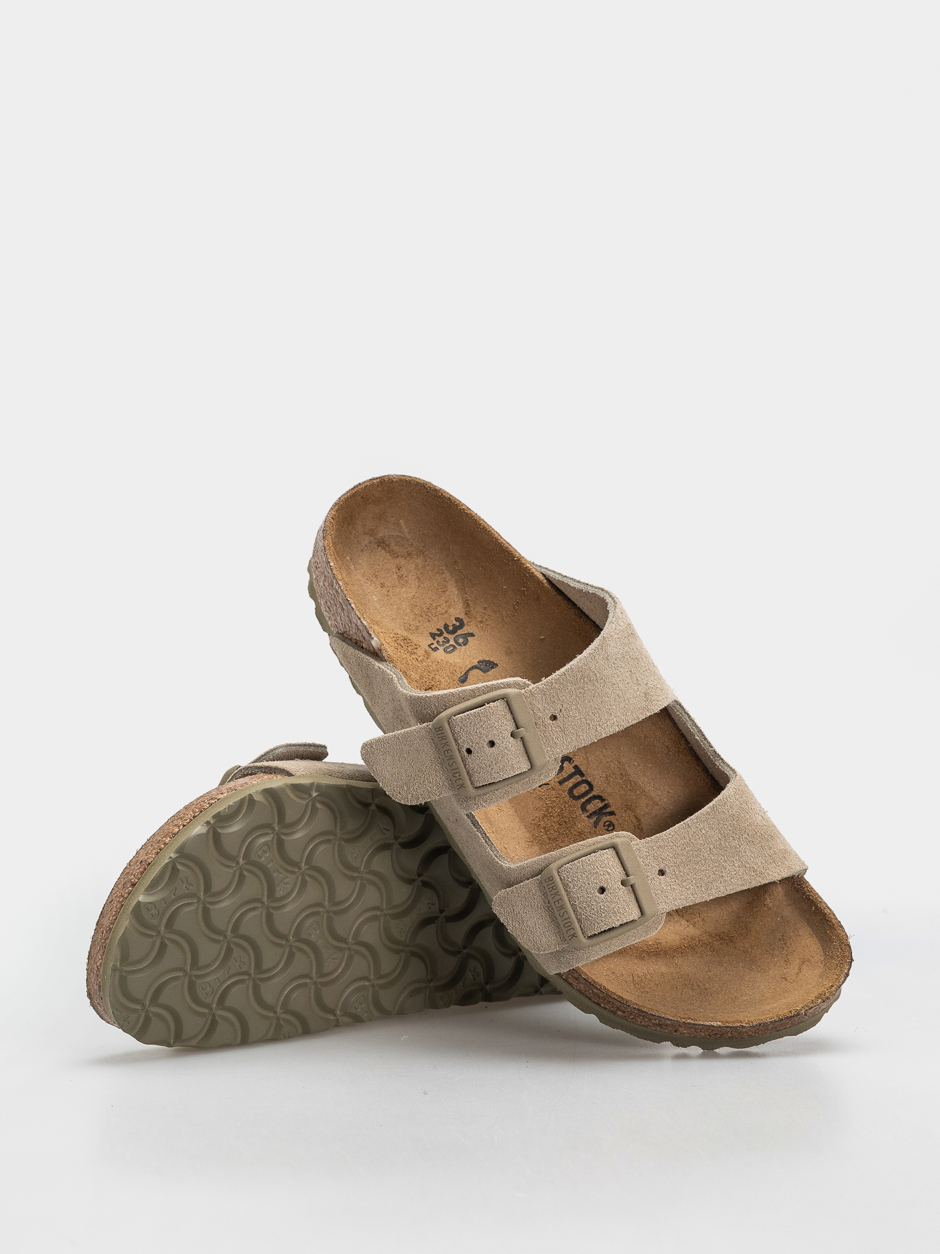 Чехли Birkenstock Arizona Suede Leather Narrow (faded khaki)