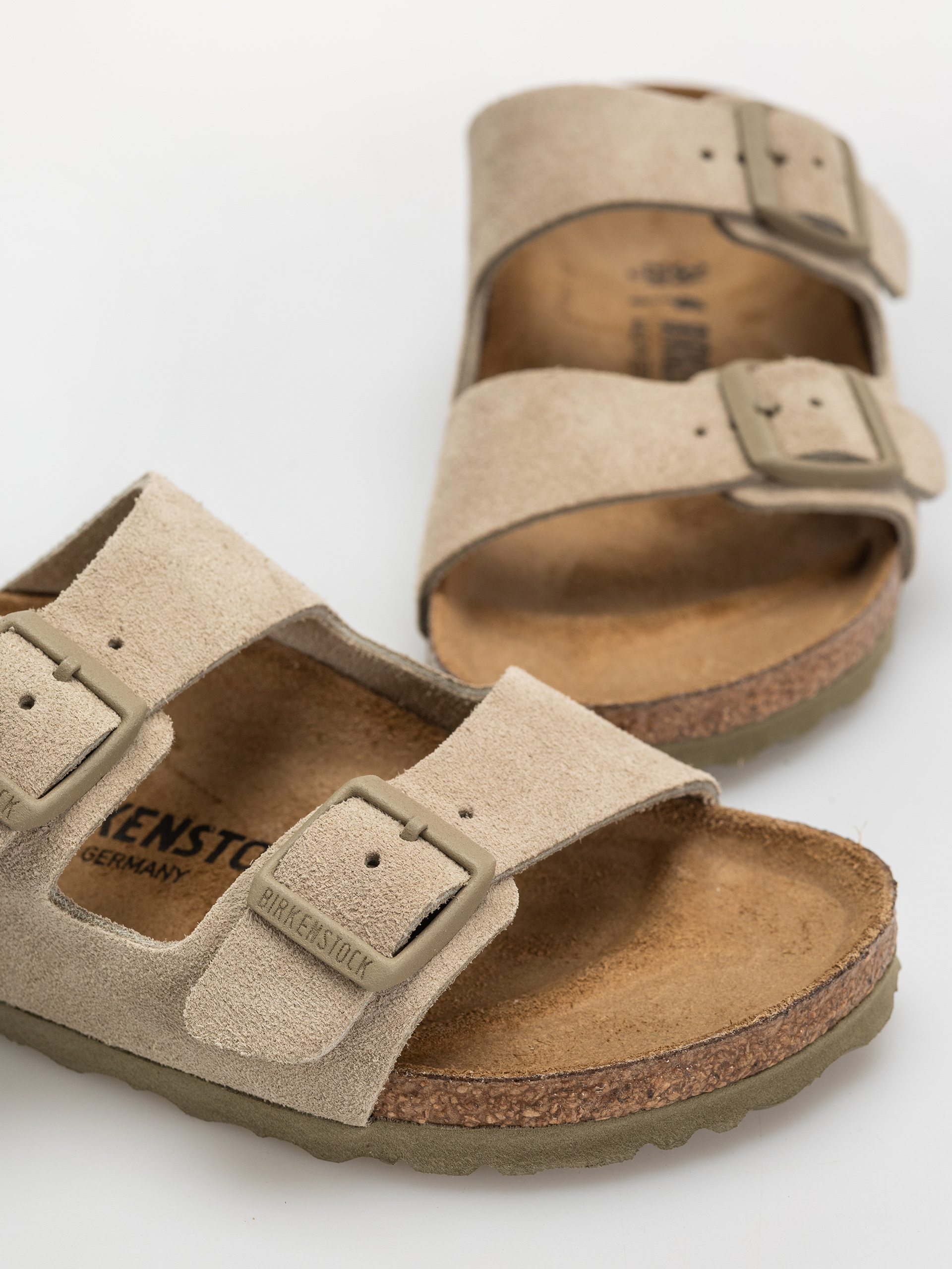 Чехли Birkenstock Arizona Suede Leather Narrow (faded khaki)