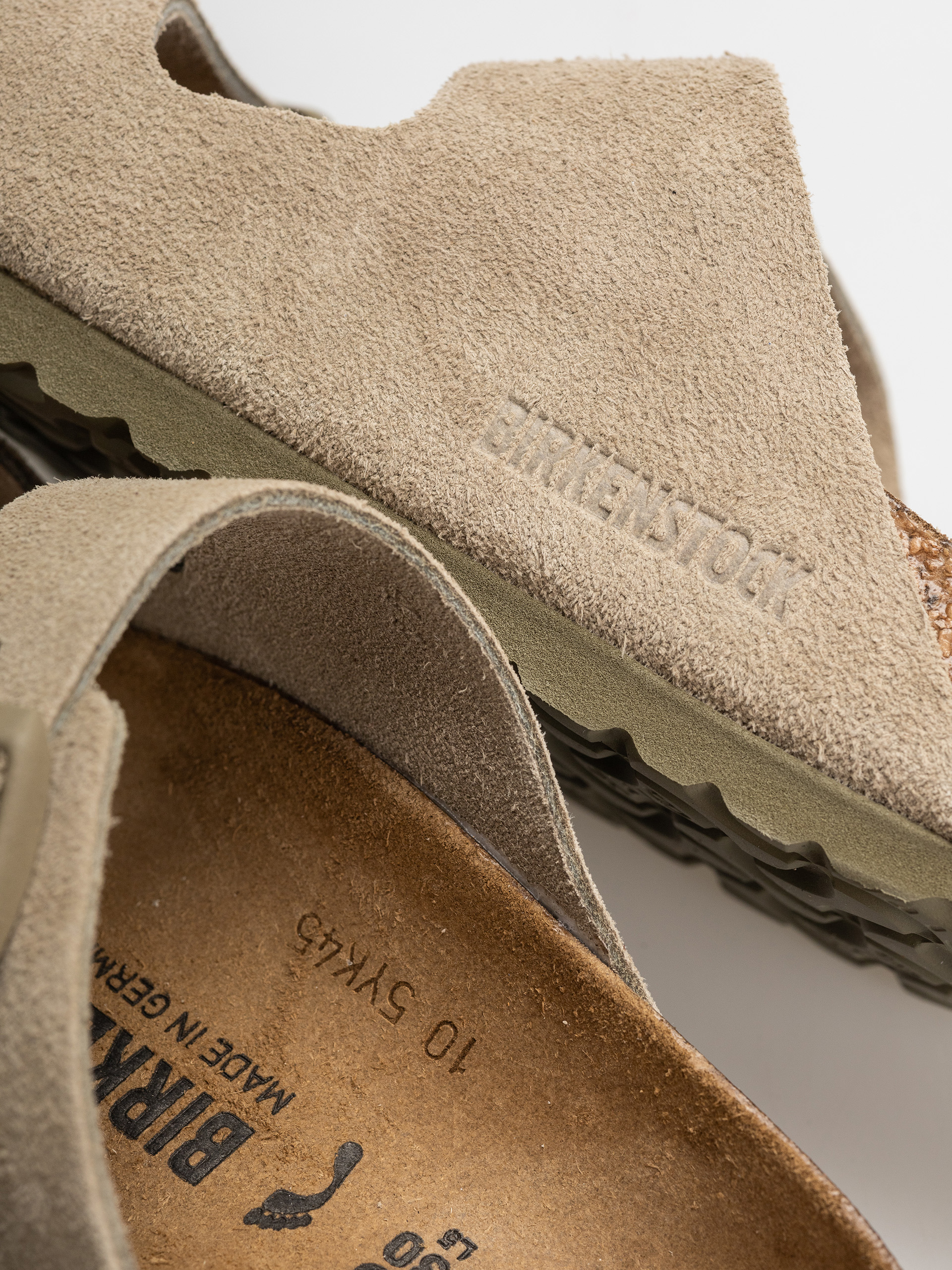 Чехли Birkenstock Arizona Suede Leather Narrow (faded khaki)