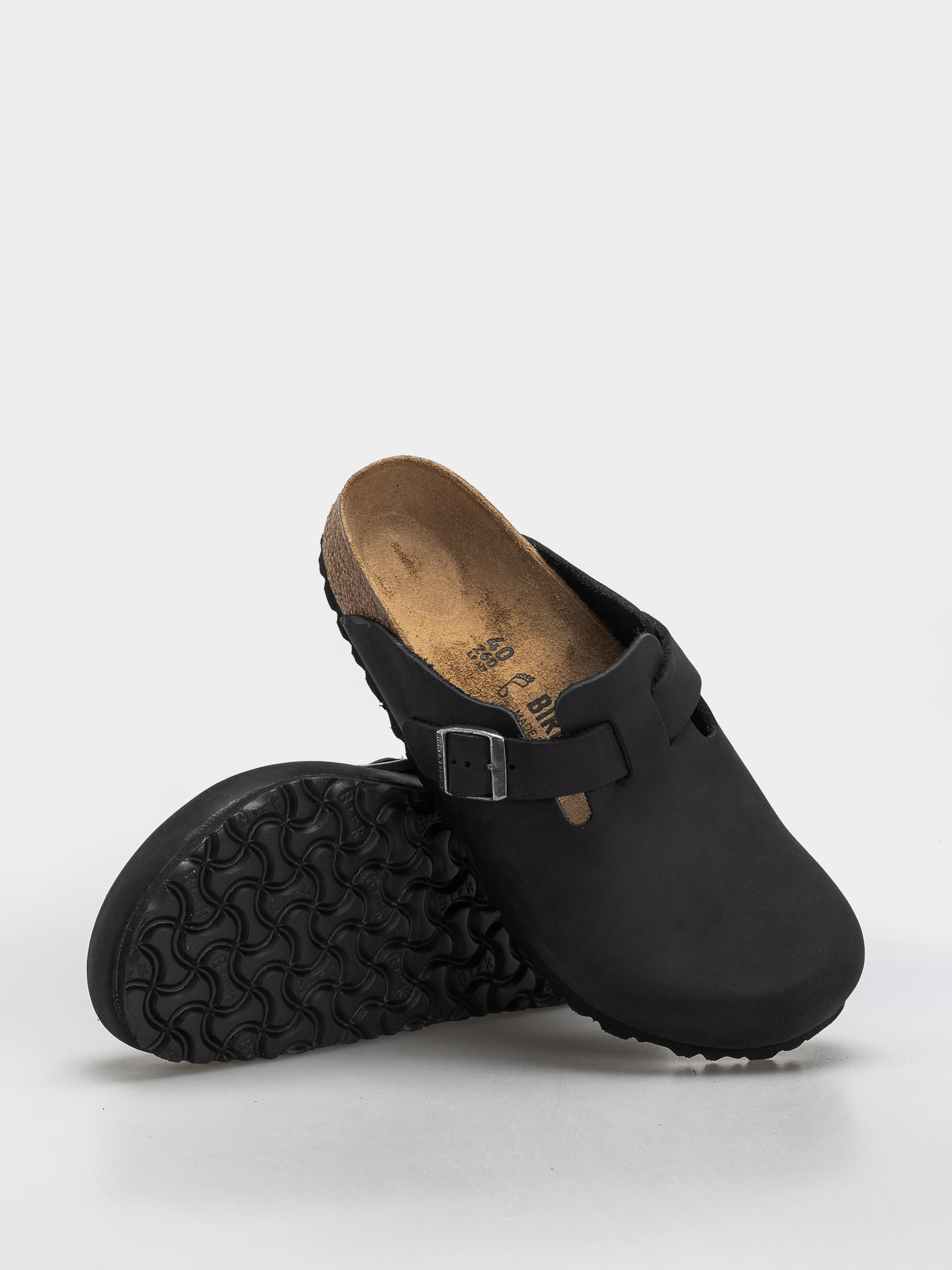 Чехли Birkenstock Boston Oiled Leather Regular (black)