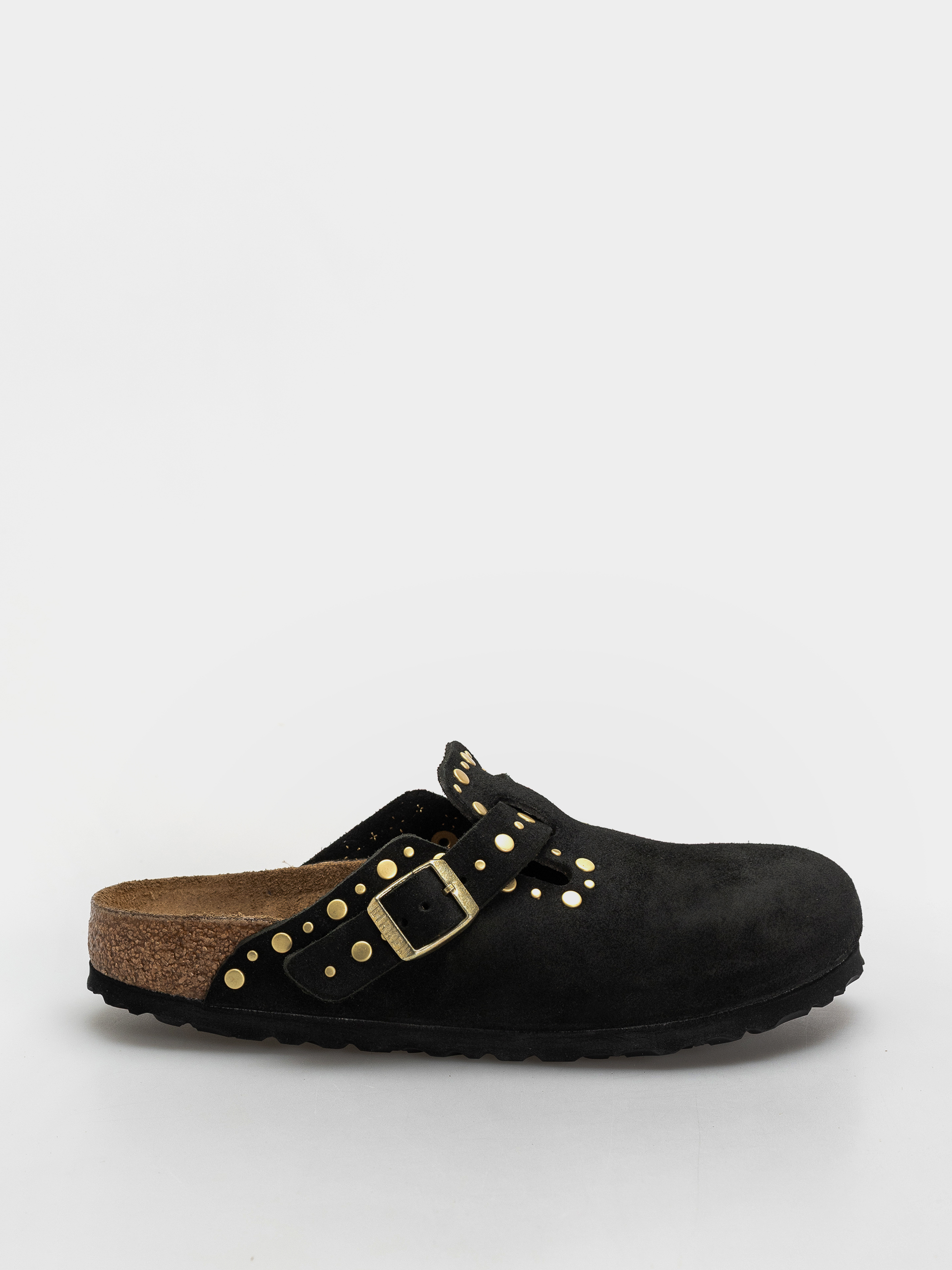 u0427u0435u0445u043bu0438 Birkenstock Boston Rivets Suede Leather Narrow Wmn (black)