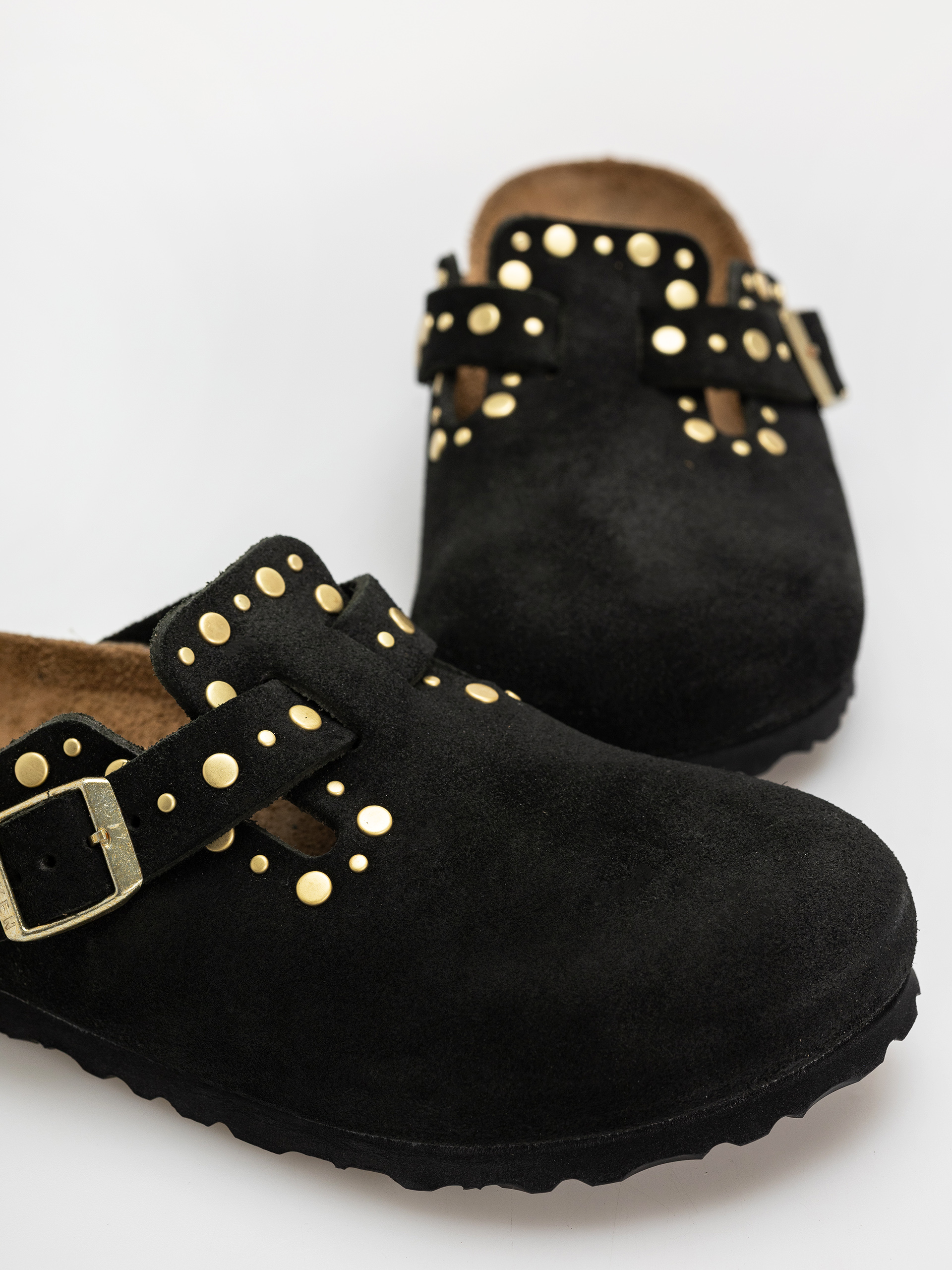 Чехли Birkenstock Boston Rivets Suede Leather Narrow Wmn (black)