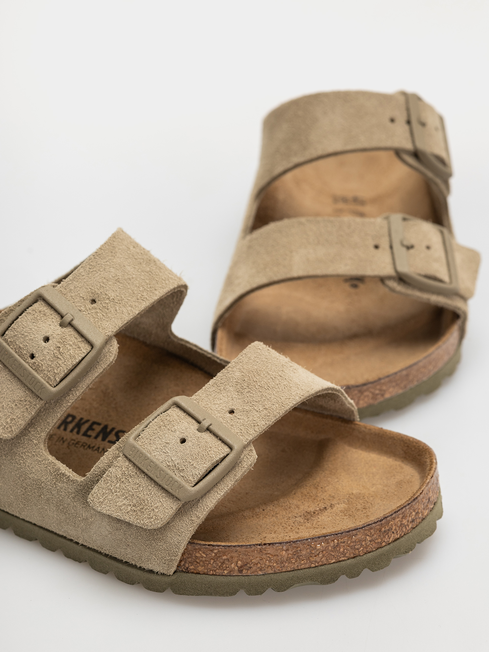 Чехли Birkenstock Arizona Suede Leather Regular (faded khaki)