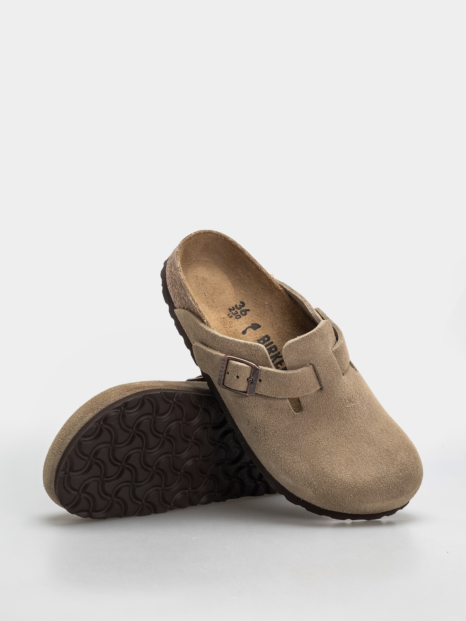 Чехли Birkenstock Boston Suede Leather Narrow Wmn (taupe)