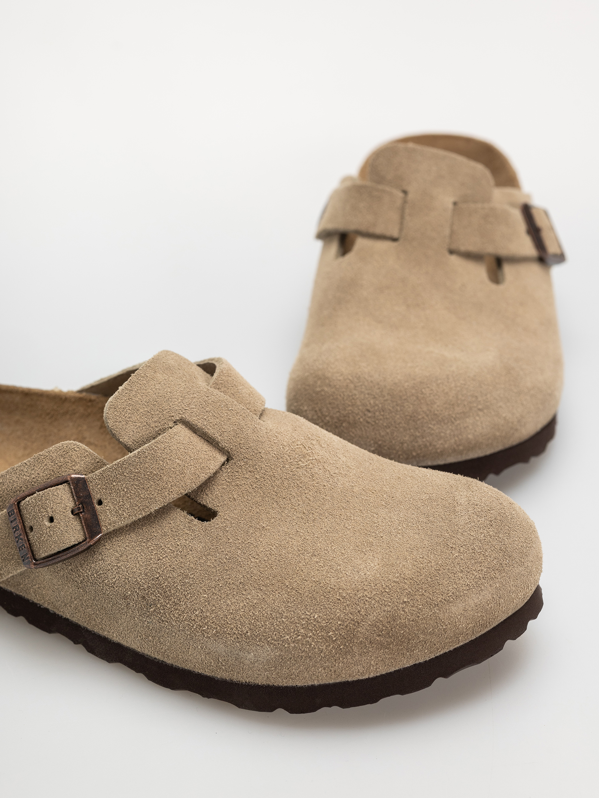 Чехли Birkenstock Boston Suede Leather Narrow Wmn (taupe)