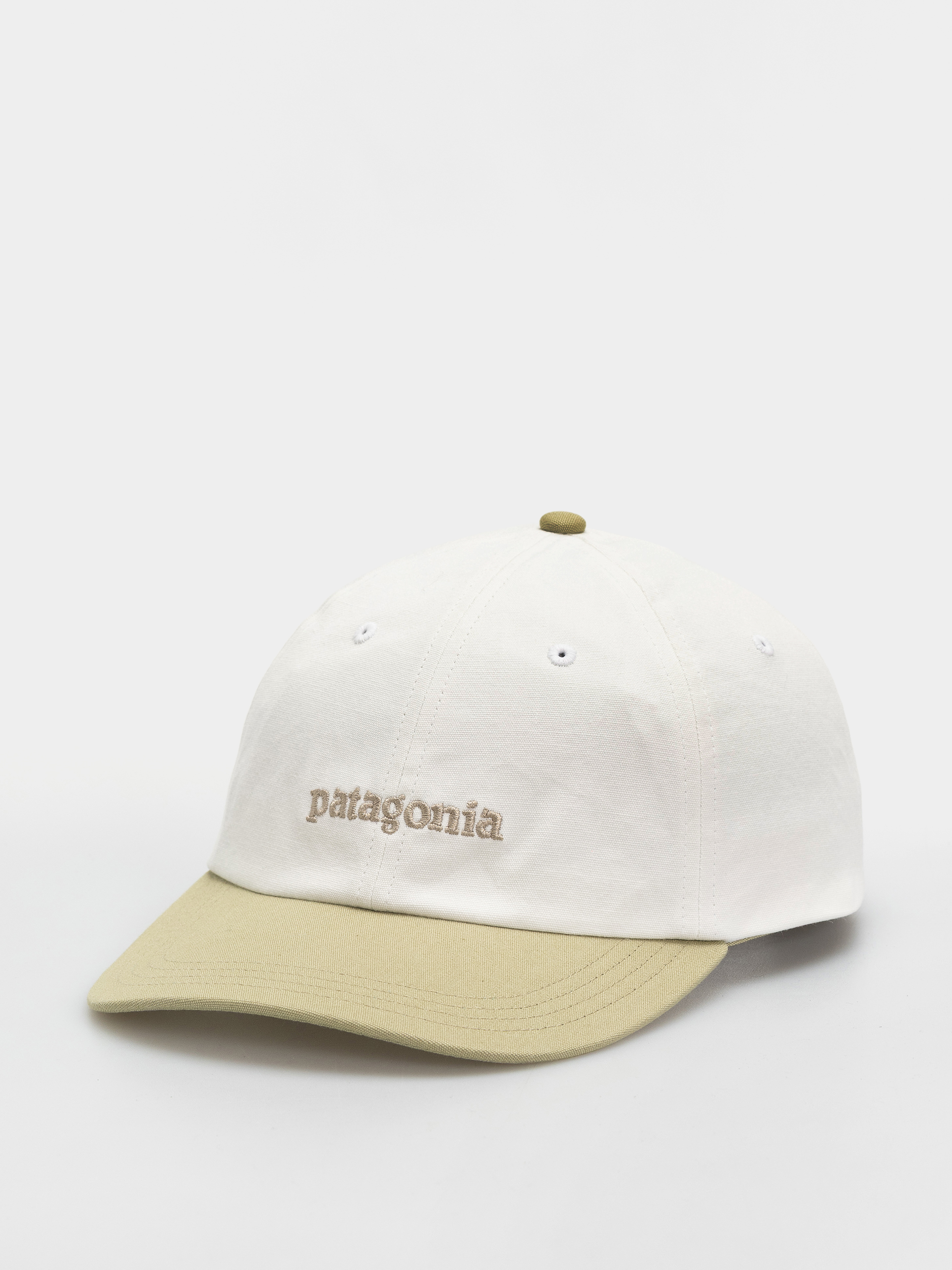 Шапка с козирка Patagonia Fitz Roy Icon Trad (text logo/birch white w/gumtree green)