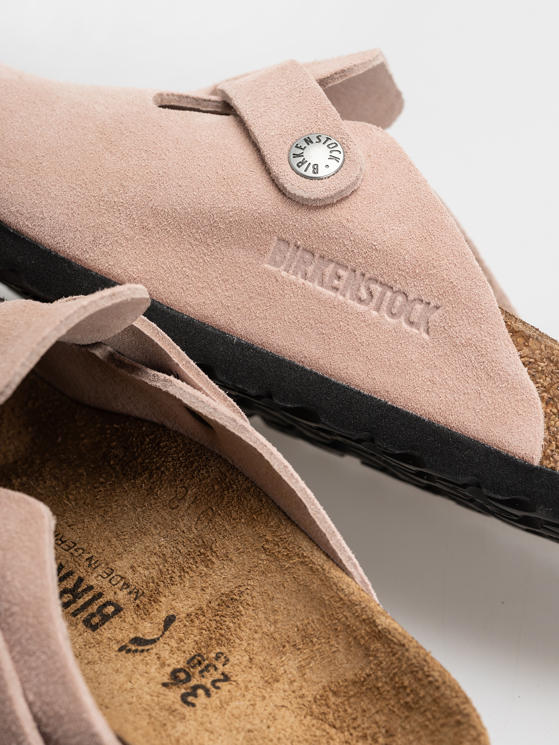 Чехли Birkenstock Boston Suede Leather Narrow (pink clay)