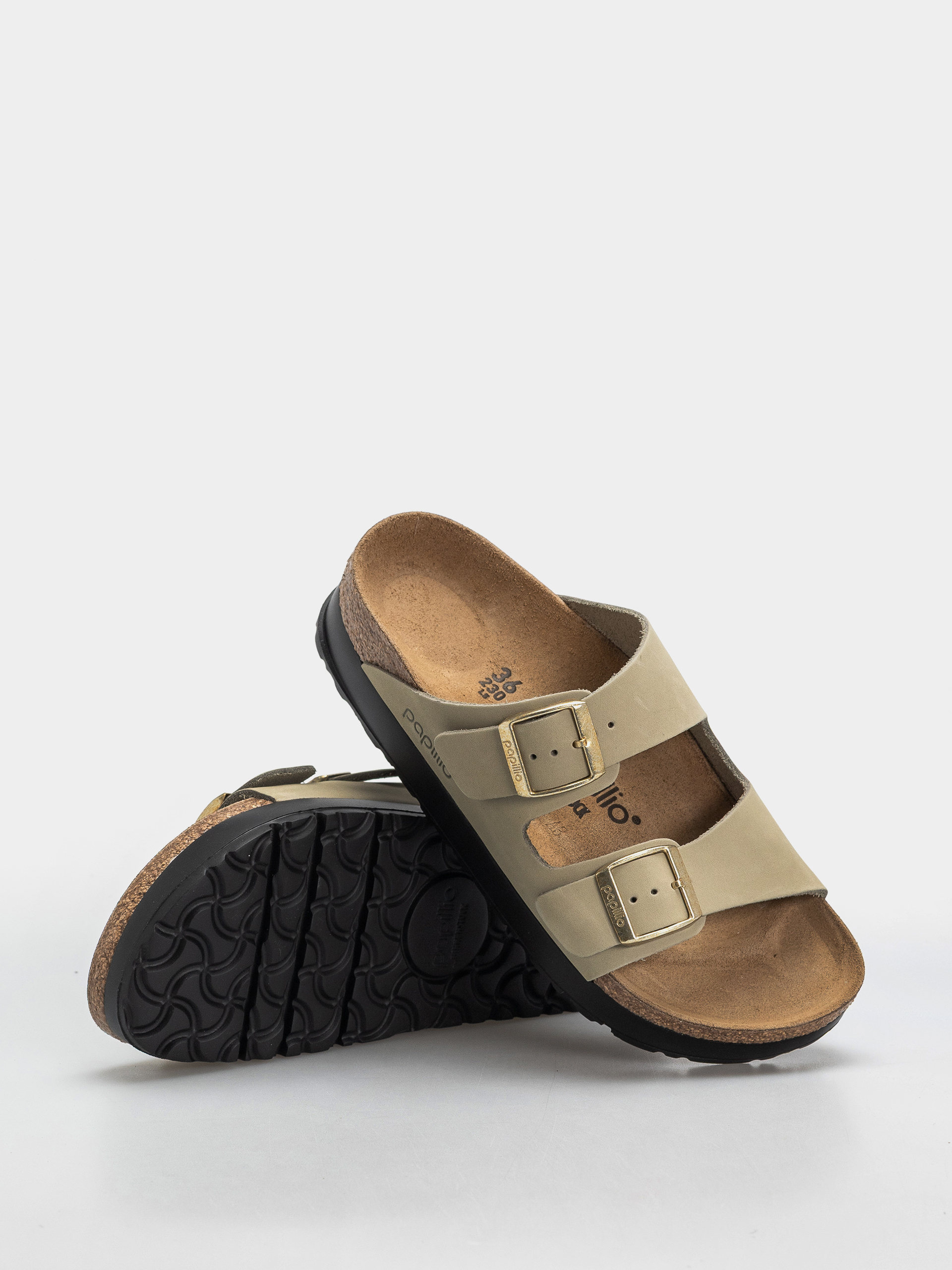 Чехли Birkenstock Arizona Flex Platform Nubuck Leather Narrow Wmn (eucalyptus)