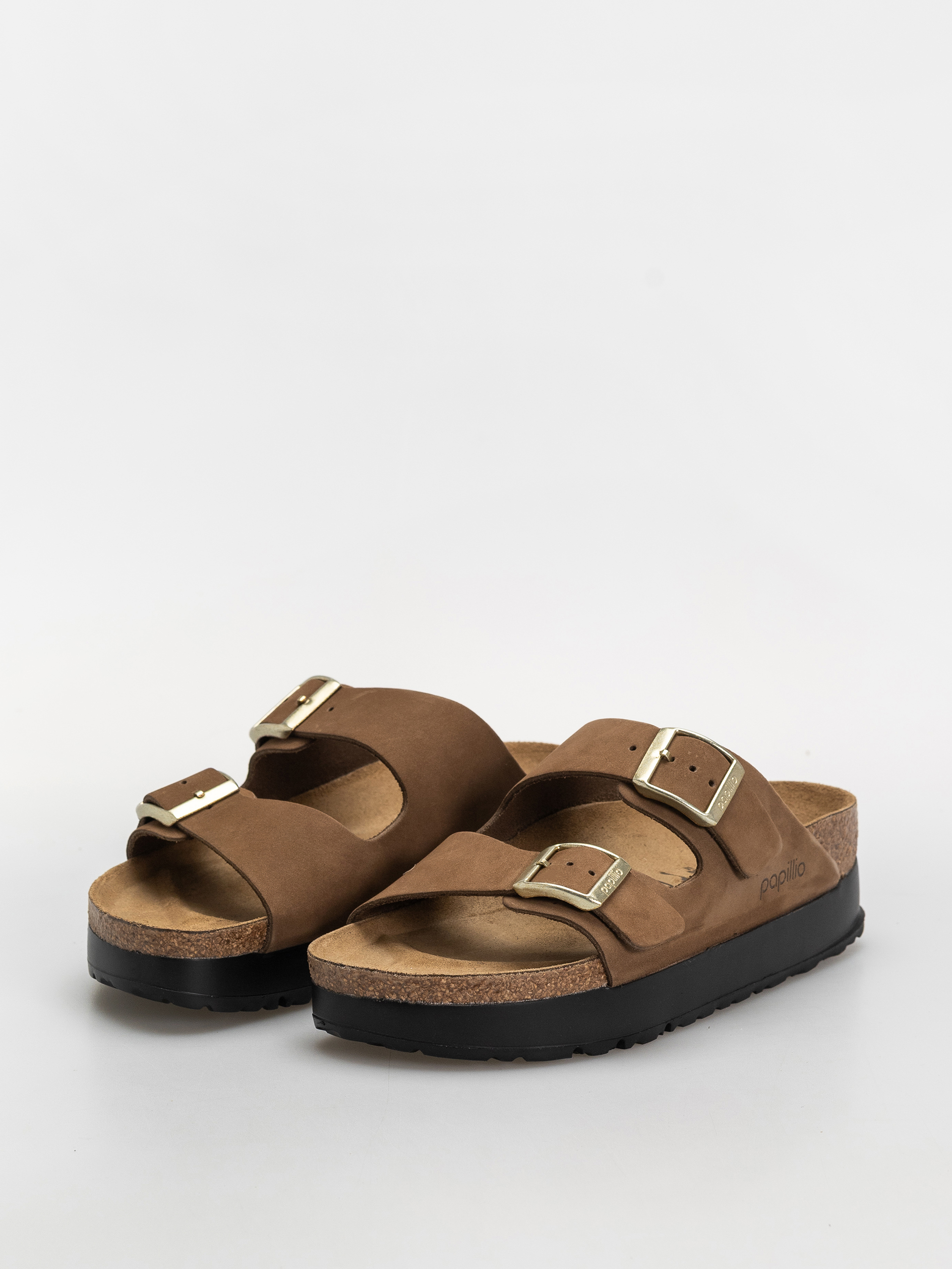Чехли Birkenstock Arizona Flex Platform Nubuck Leather Narrow Wmn (dark tea)
